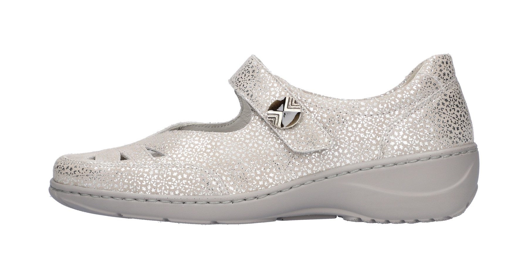 Waldläufer Ballerina's met riempje KYA , lage schoen, comfort schoen, extra brede schoenmaat k voor sterke voet