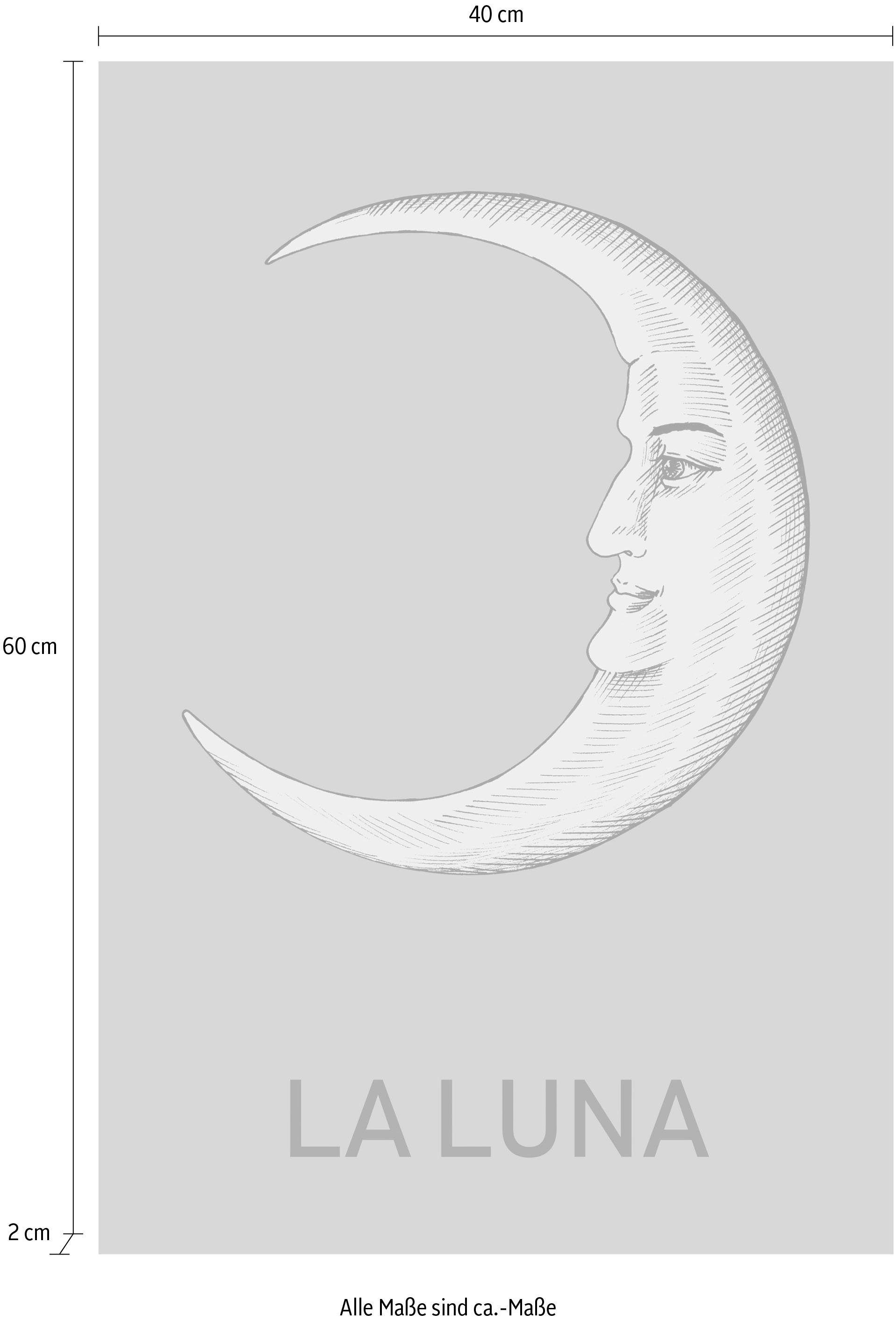 queence Artprint op linnen De maan Premium canvasstof, handgemaakt in Duitsland