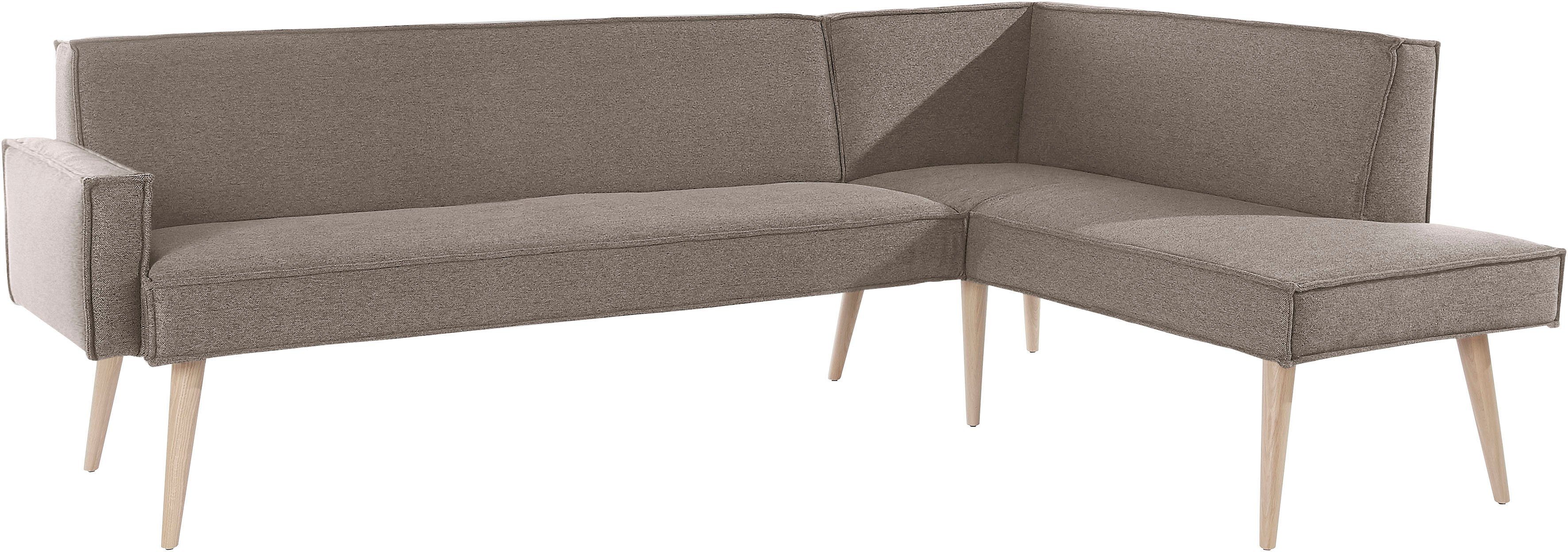 exxpo - sofa fashion Hoekbank Lungo, moderne paspelnaad, comfortabel en elegant, hoge houten voet