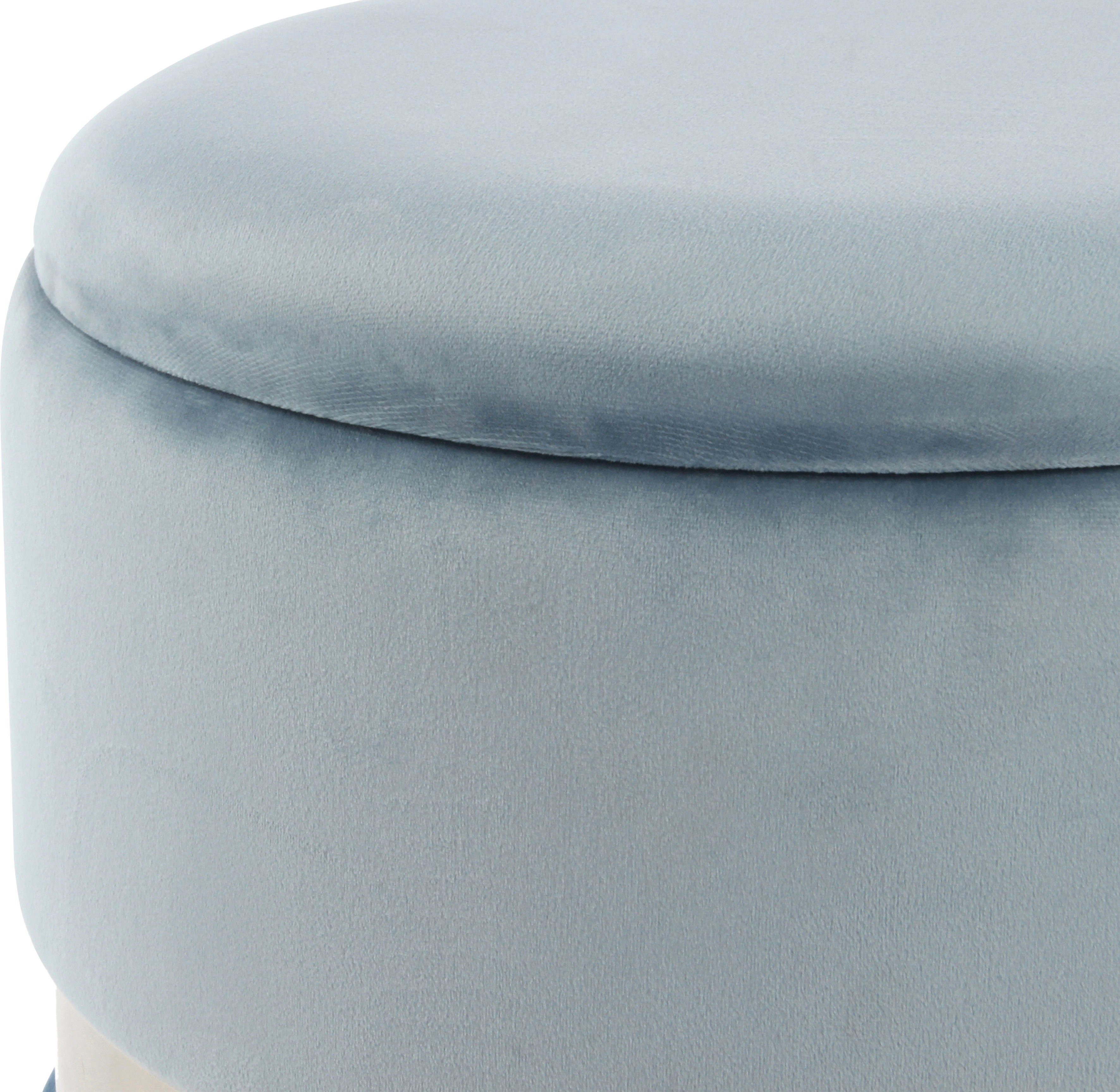 Kayoom Hocker met bergruimte Kruk Zora 125 2-delige set, fluweelzachte stof bekleding, ronde elegante vorm (set, 2 stuks)