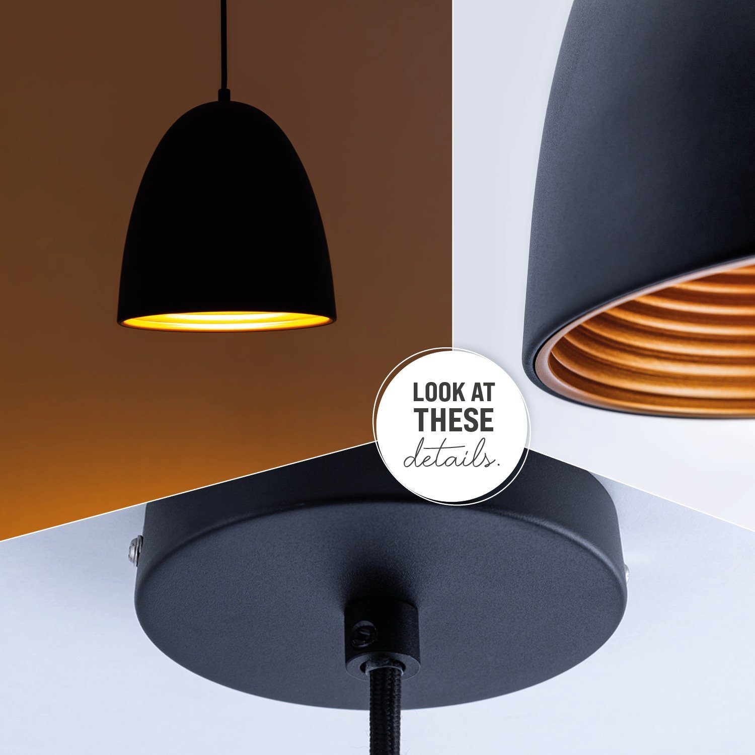 Paco Home Hanglamp JACK Keukenlamp hanglamp eetkamer Eettafellamp binnenin in goudkleur wit