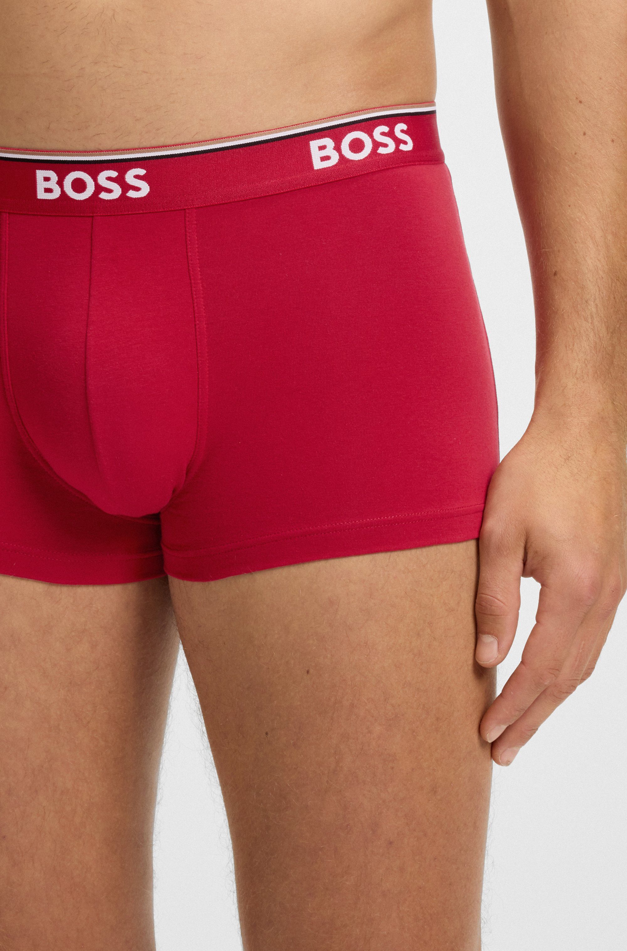 BOSS Boxershort TRUNK 3 PACK BOSS opdruk op de tailleband (3 stuks)