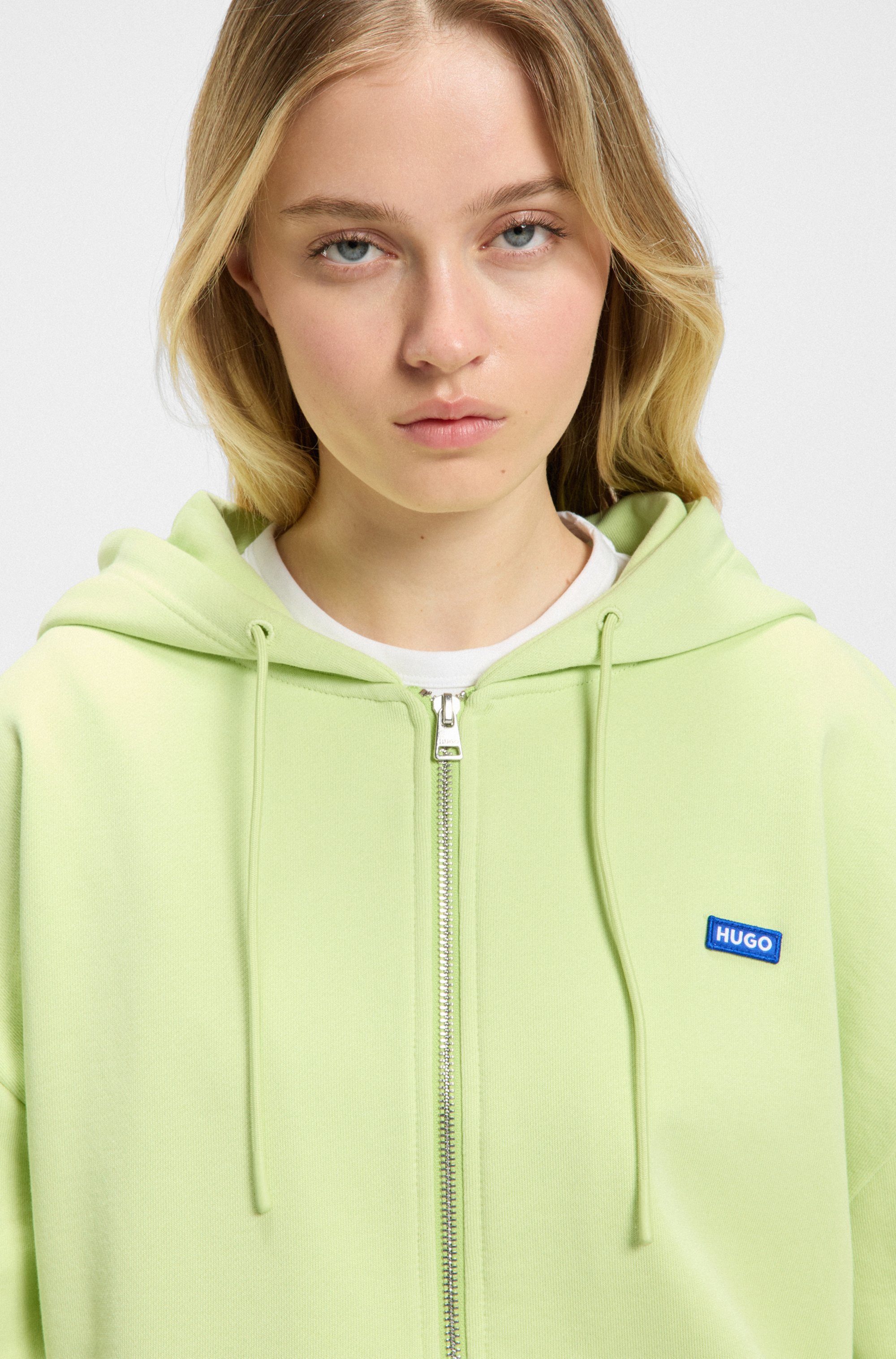HUGO Blue Sweatvest Doa met capuchon, logo-badge
