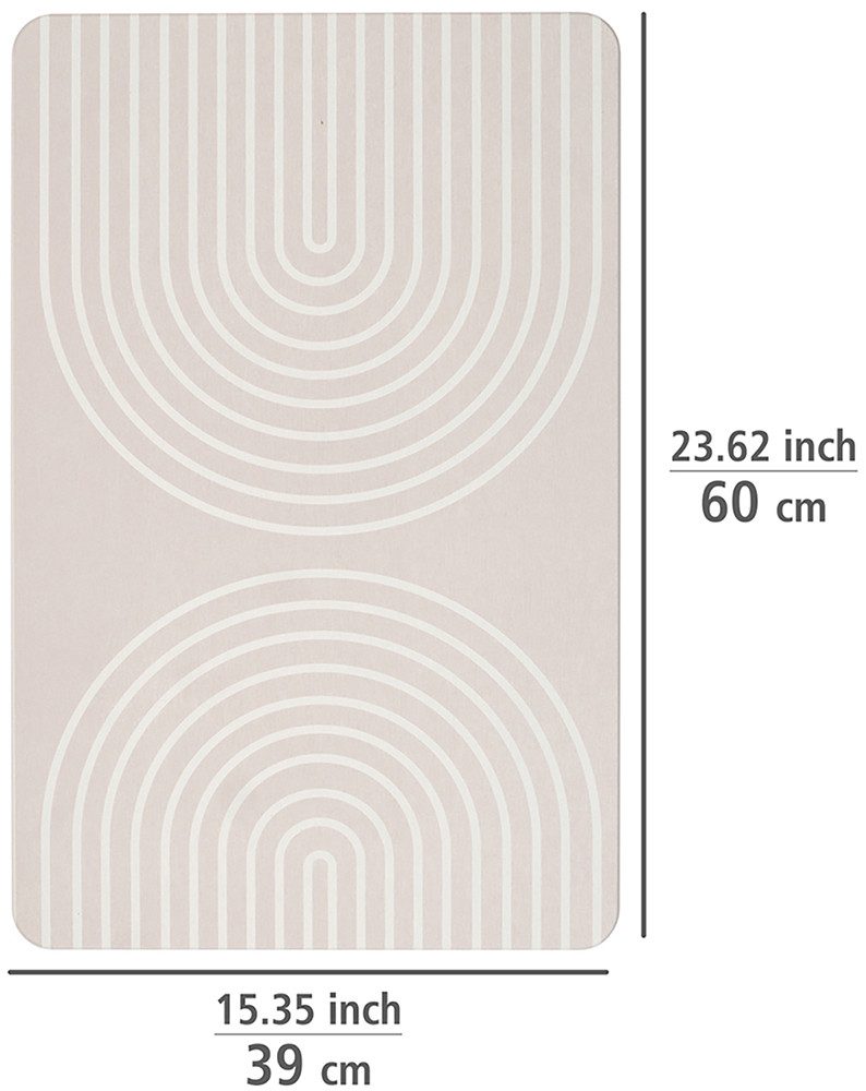 WENKO Badmat Model Nazca antislip, sterk waterabsorberend, van kiezelgur (1 stuk)