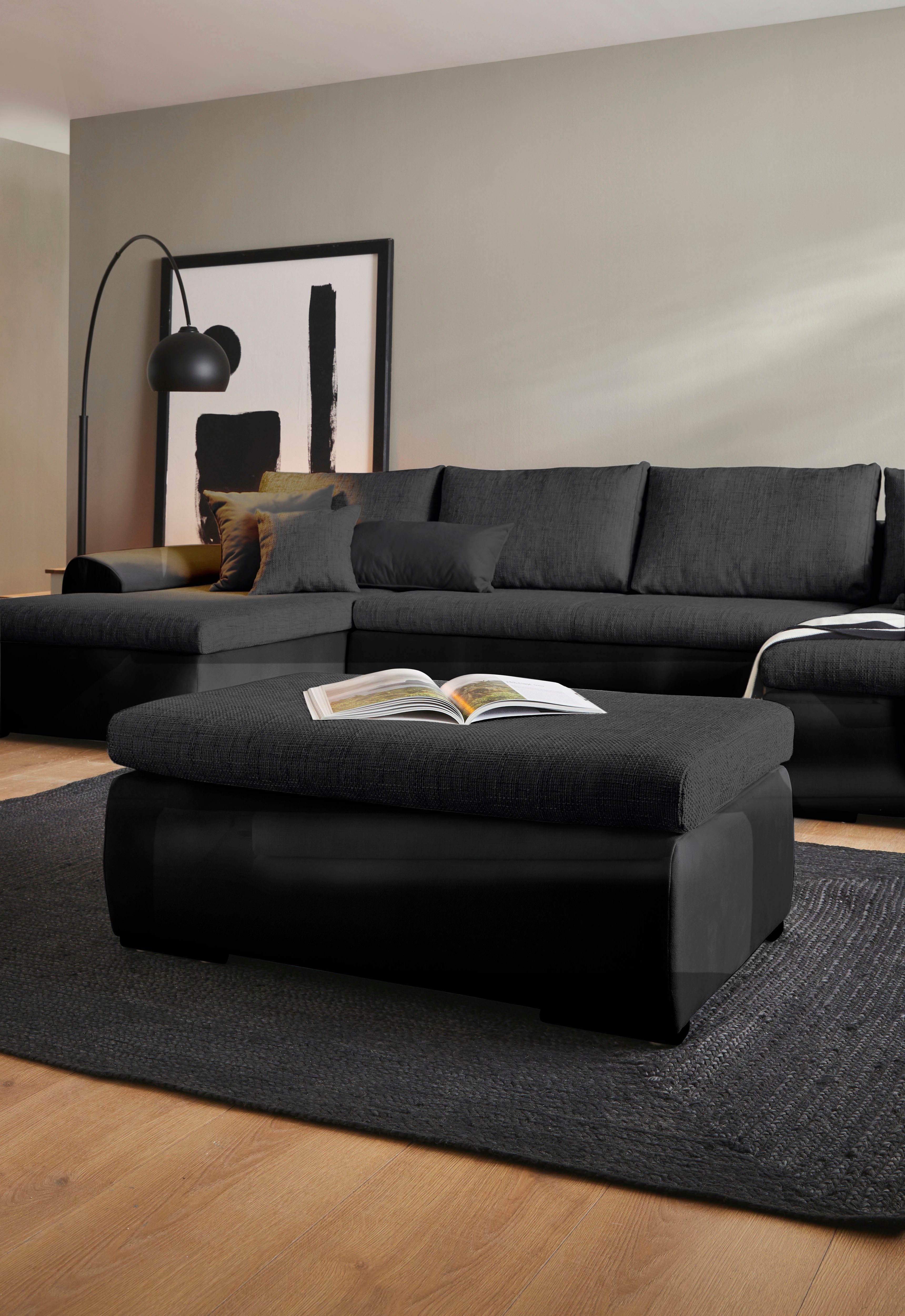 Home affaire Hocker Win met zwarte metalen poten, vrij plaatsbaar