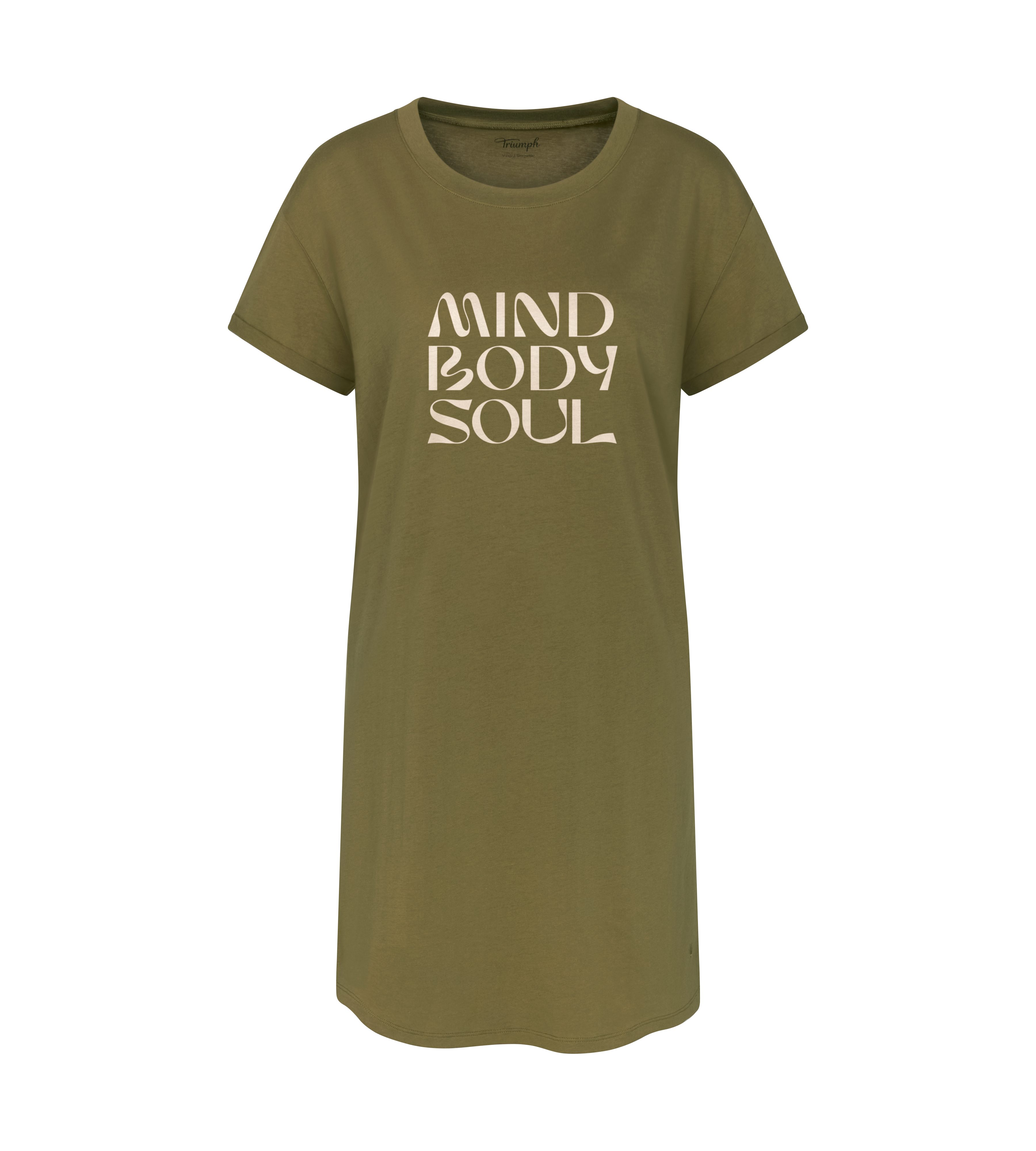 Triumph Nachthemd Nightdresses NDK X zacht ademend geribbelde ronde halslijn korte mouw