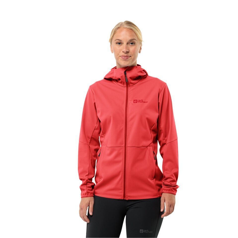Jack Wolfskin Feldberg Hoody Women Softshelljack Dames XXL vibrant red Vibrant Red