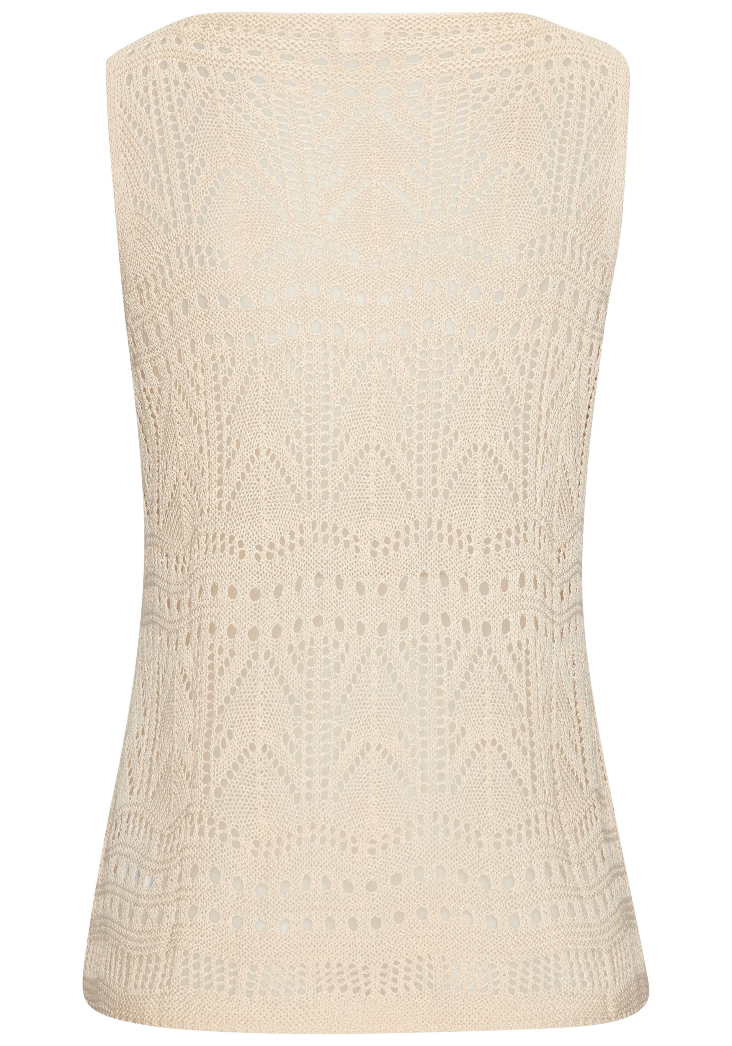 s.Oliver RED LABEL Beachwear Gebreide top met semi-transparant ajourpatroon, strandtop met gaatjespatroon