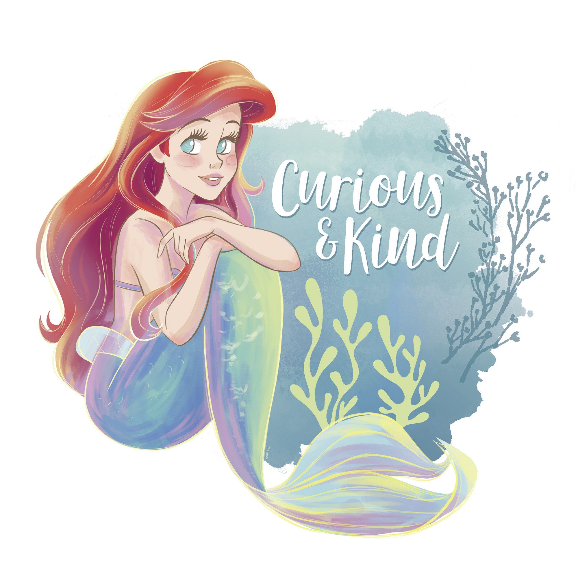Komar Artprint op linnen Disney Ariel Curious & Kind 40 x 50 cm (breedte x hoogte) - kinderkamer, decoratie (1 stuk)