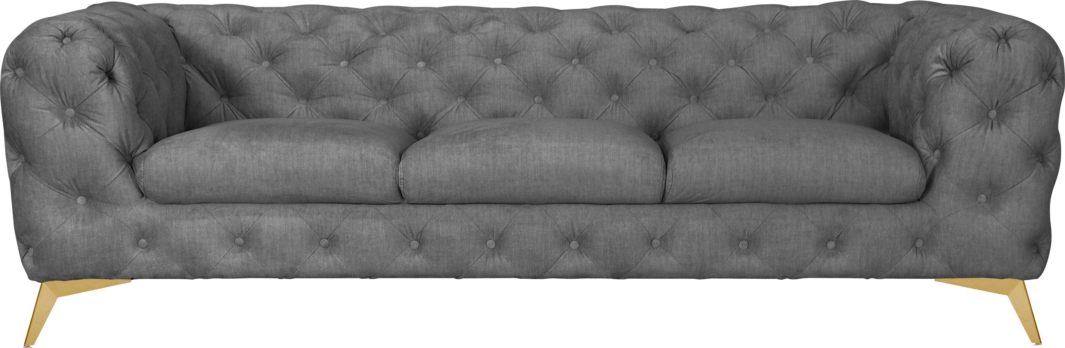 Leonique Chesterfield-bank Glynis luxueuze capitonnage, moderne chesterfield look, kleur van de poten ter keuze