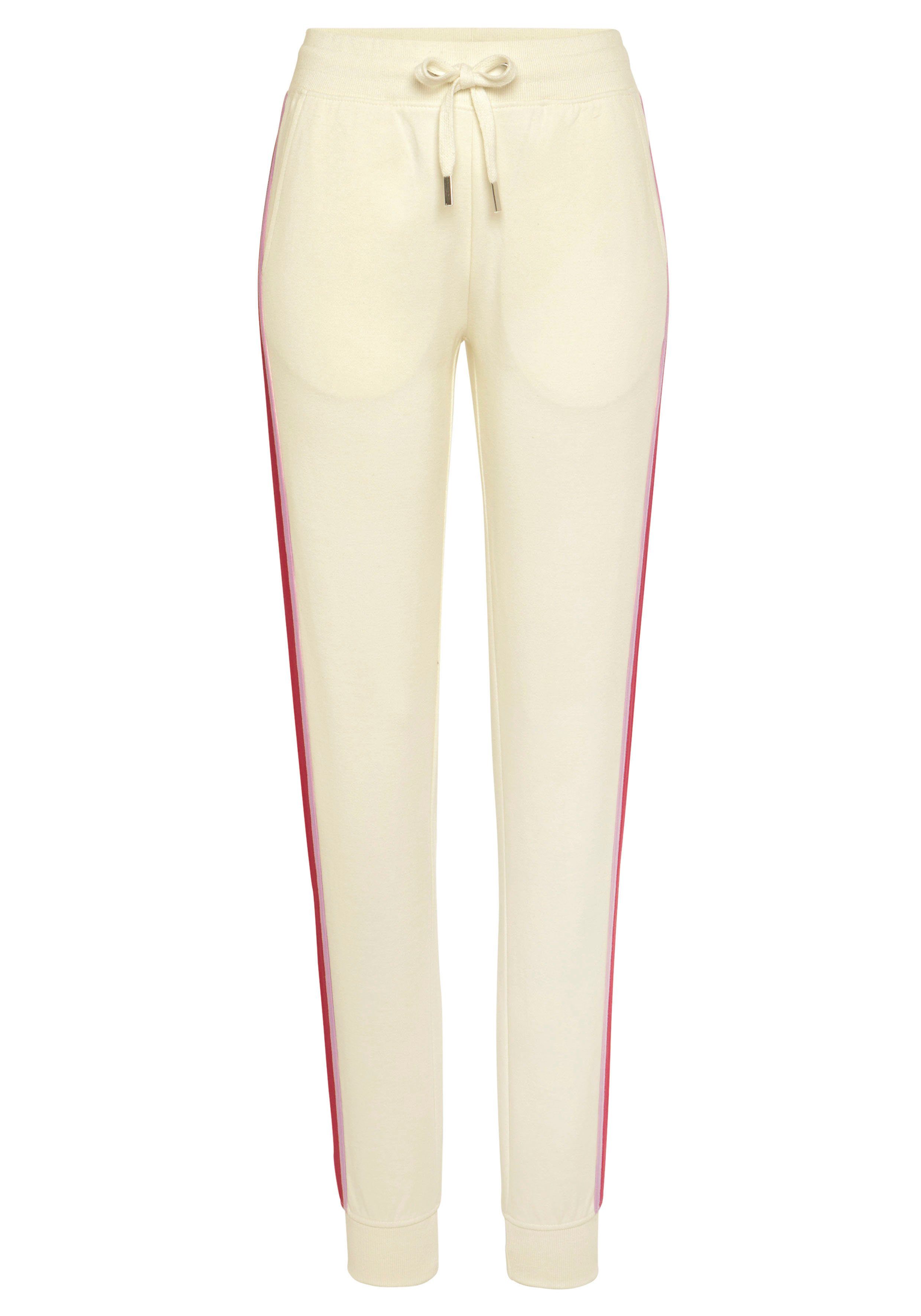 Vivance Sweatpants Sweathose met contrasterende accenten, loungeanzug (1-delig)