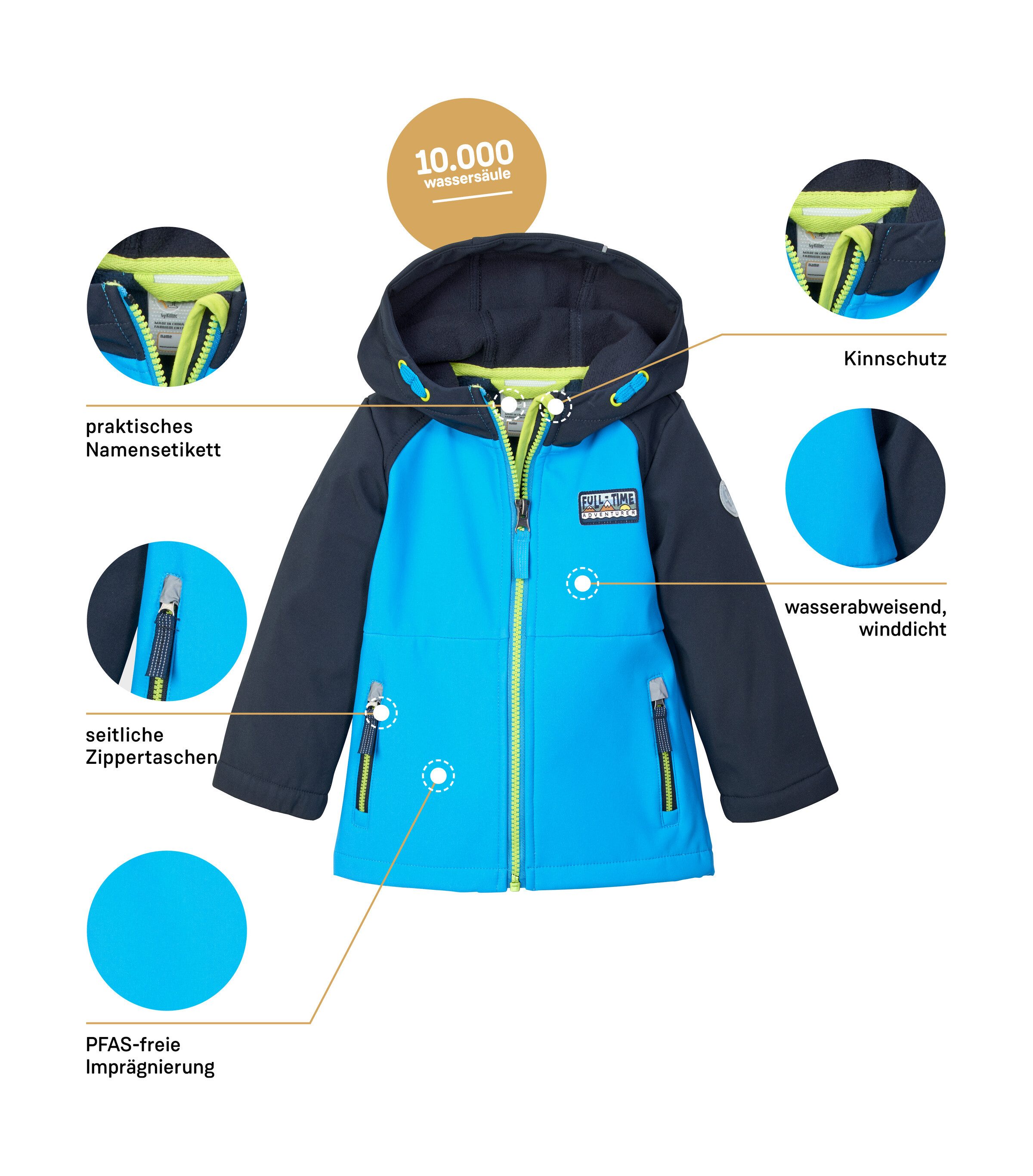 first instinct by killtec Softshell-jack FIOS 12 MNS SFTSHLL JCKT Softshelljack: waterafstotend, winddicht, PFAS-vrij geïmpregneerd