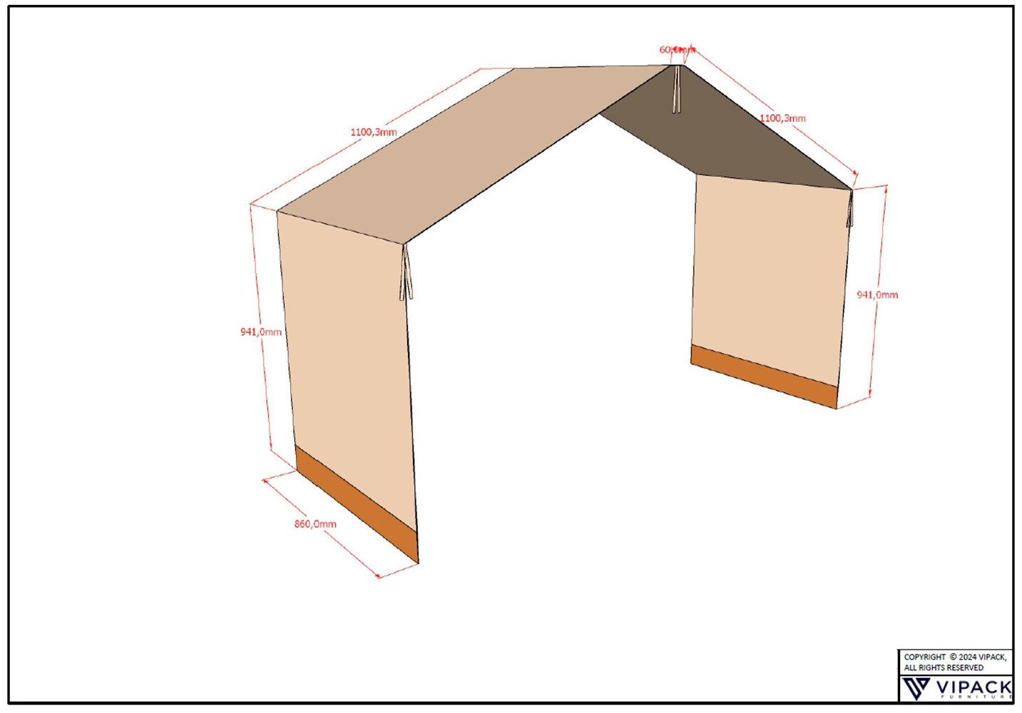 Home affaire Huisbed Forrest met dakconstructie, valbescherming aan de voorkant en textielhemel