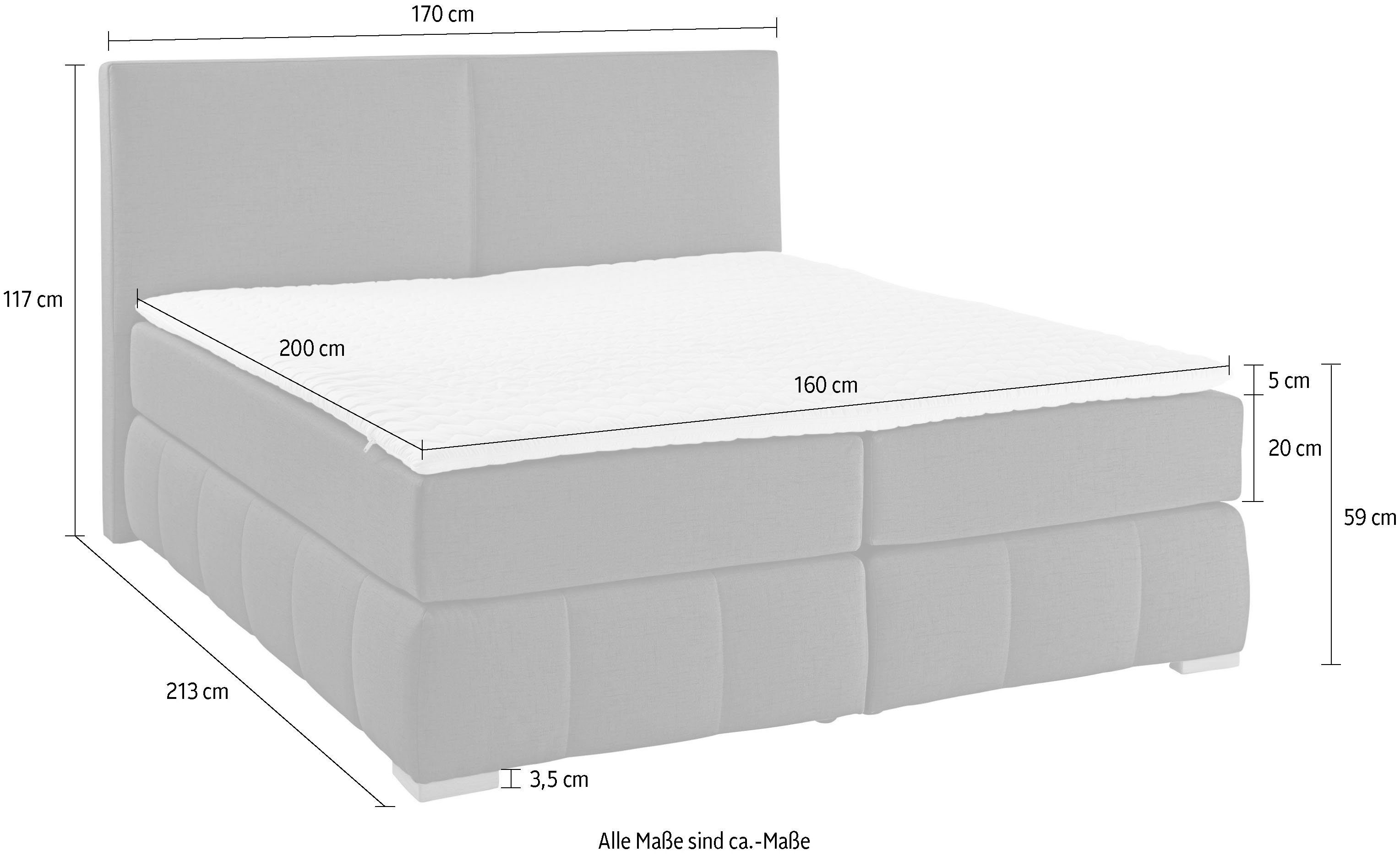 Guido Maria Kretschmer Home&Living Boxspring Wehma incl. matrastopper voor 3 verschillende matrassen, ook in fluwelen stof