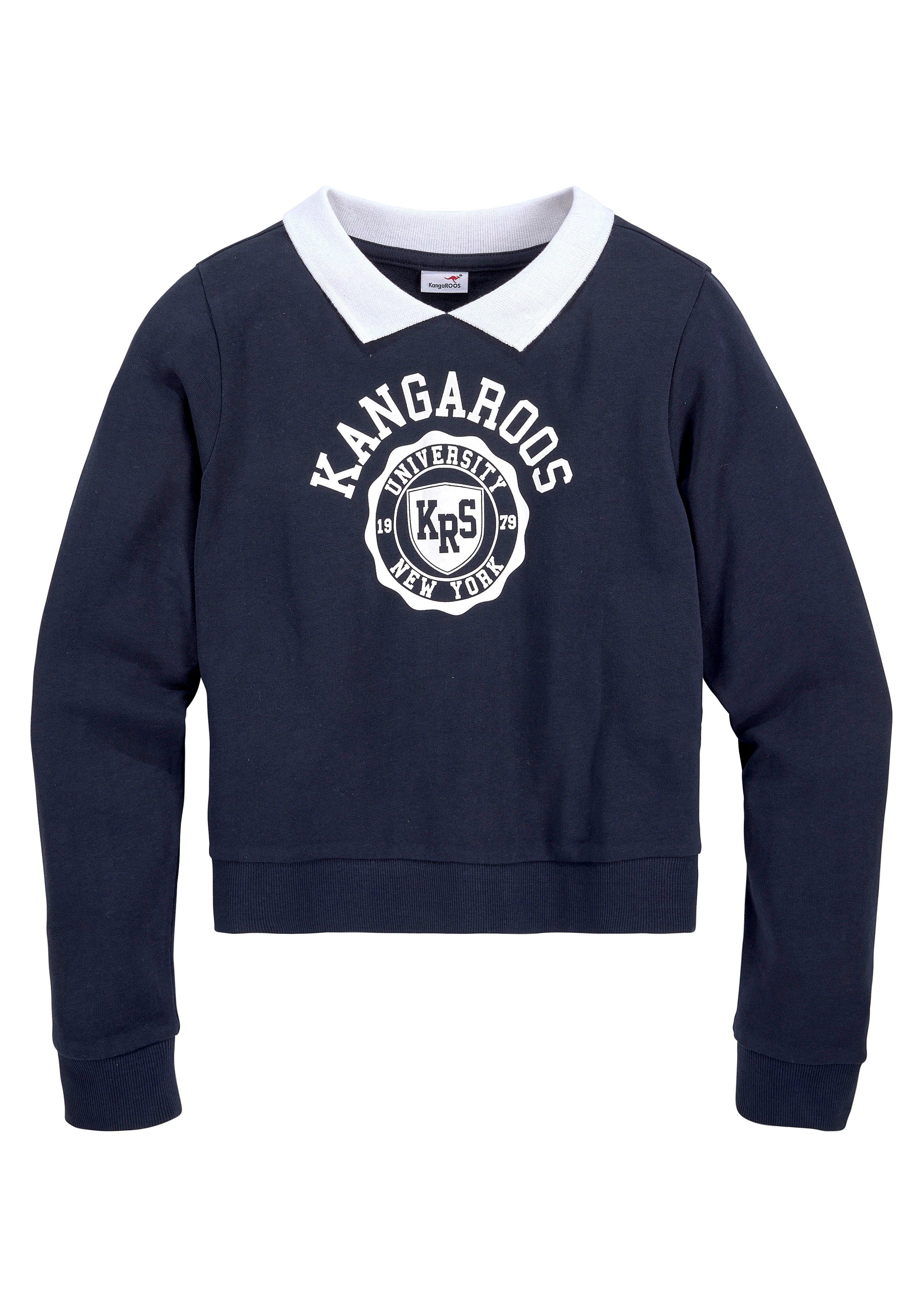 KangaROOS Sweatshirt Voor meisjes in korte vorm met polo-kraag