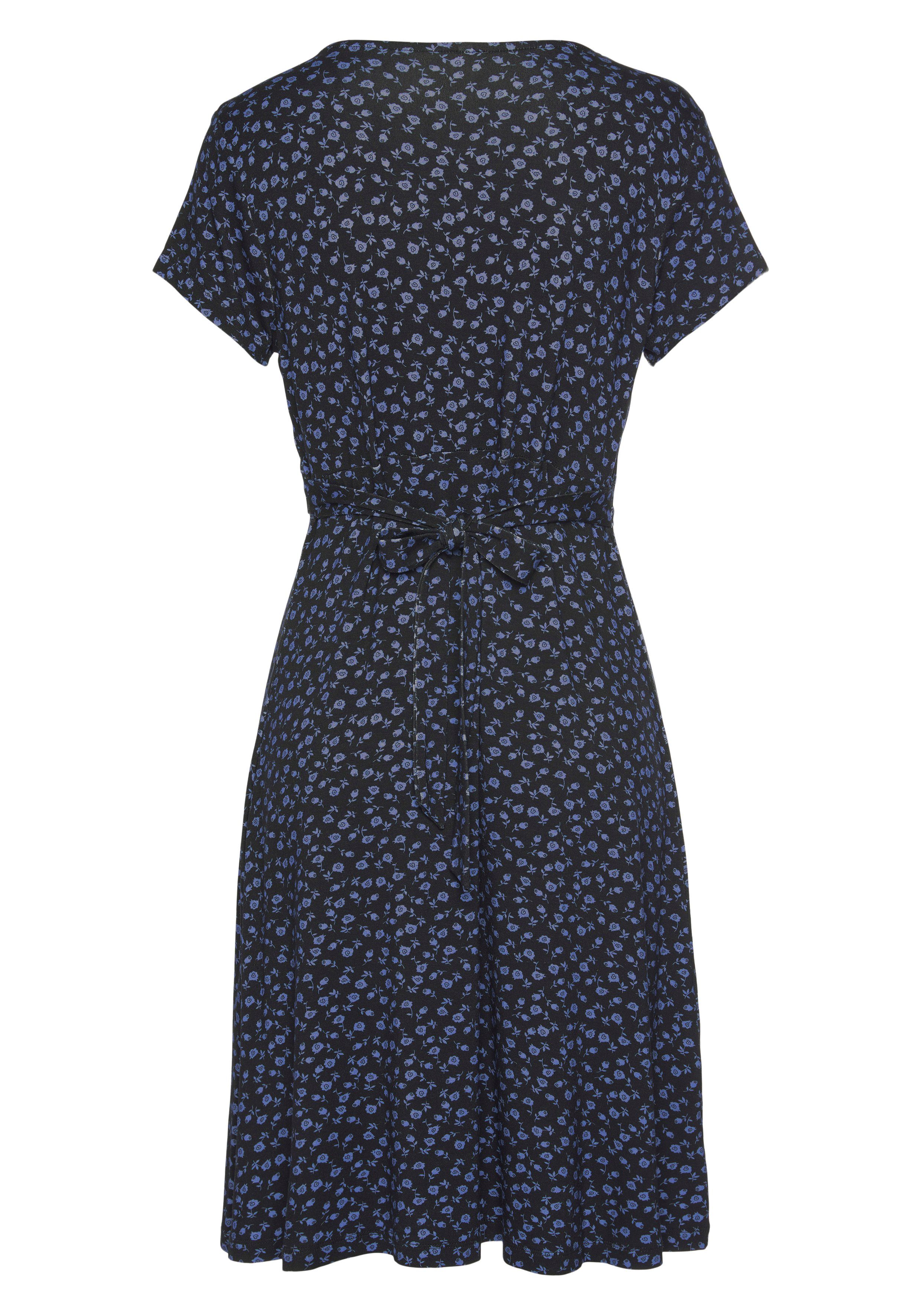 Vivance Jerseyjurk met bloemenprint en v-hals, figuurvriendelijke zomerjurk