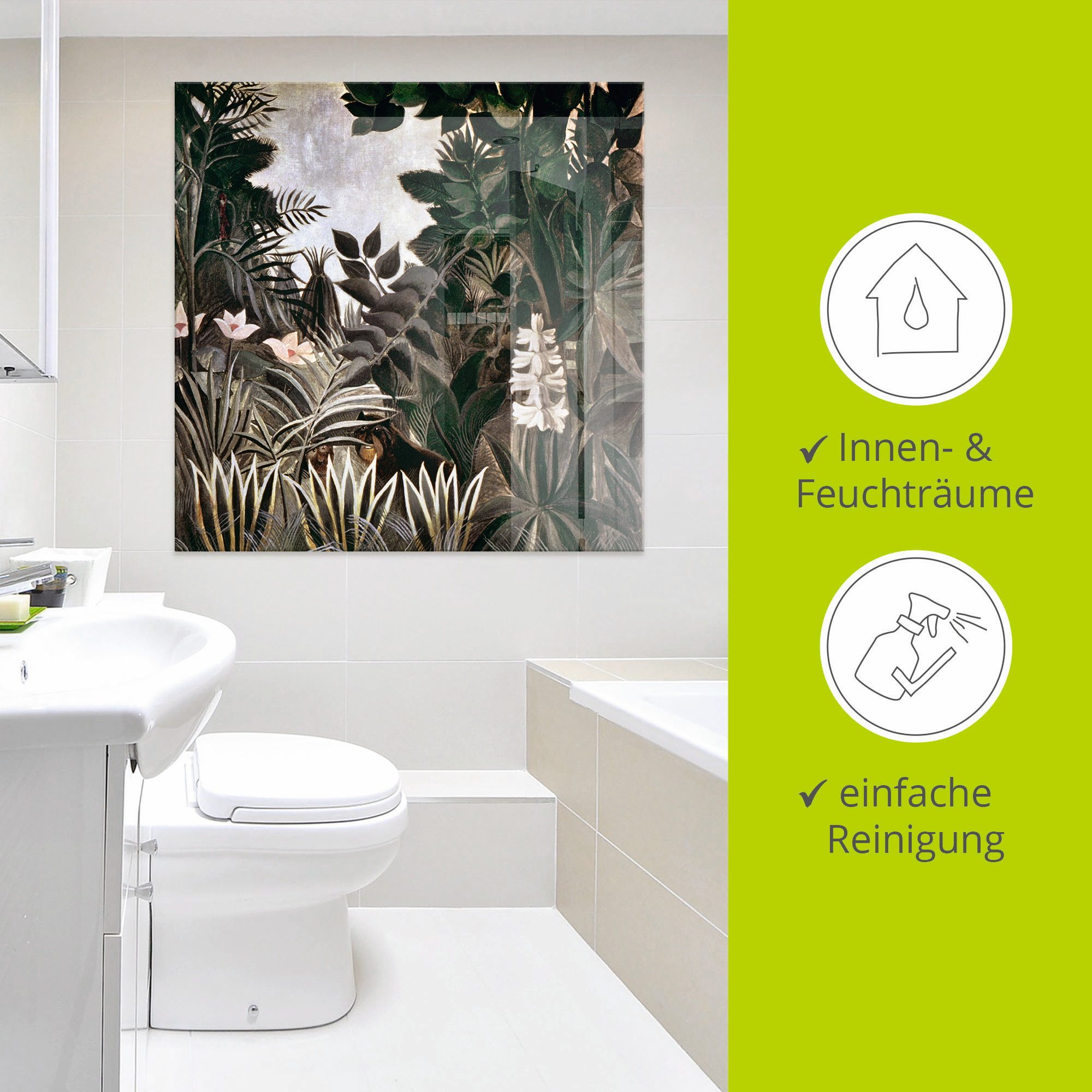 Artland Print op glas Jungle, 1909 in verschillende maten