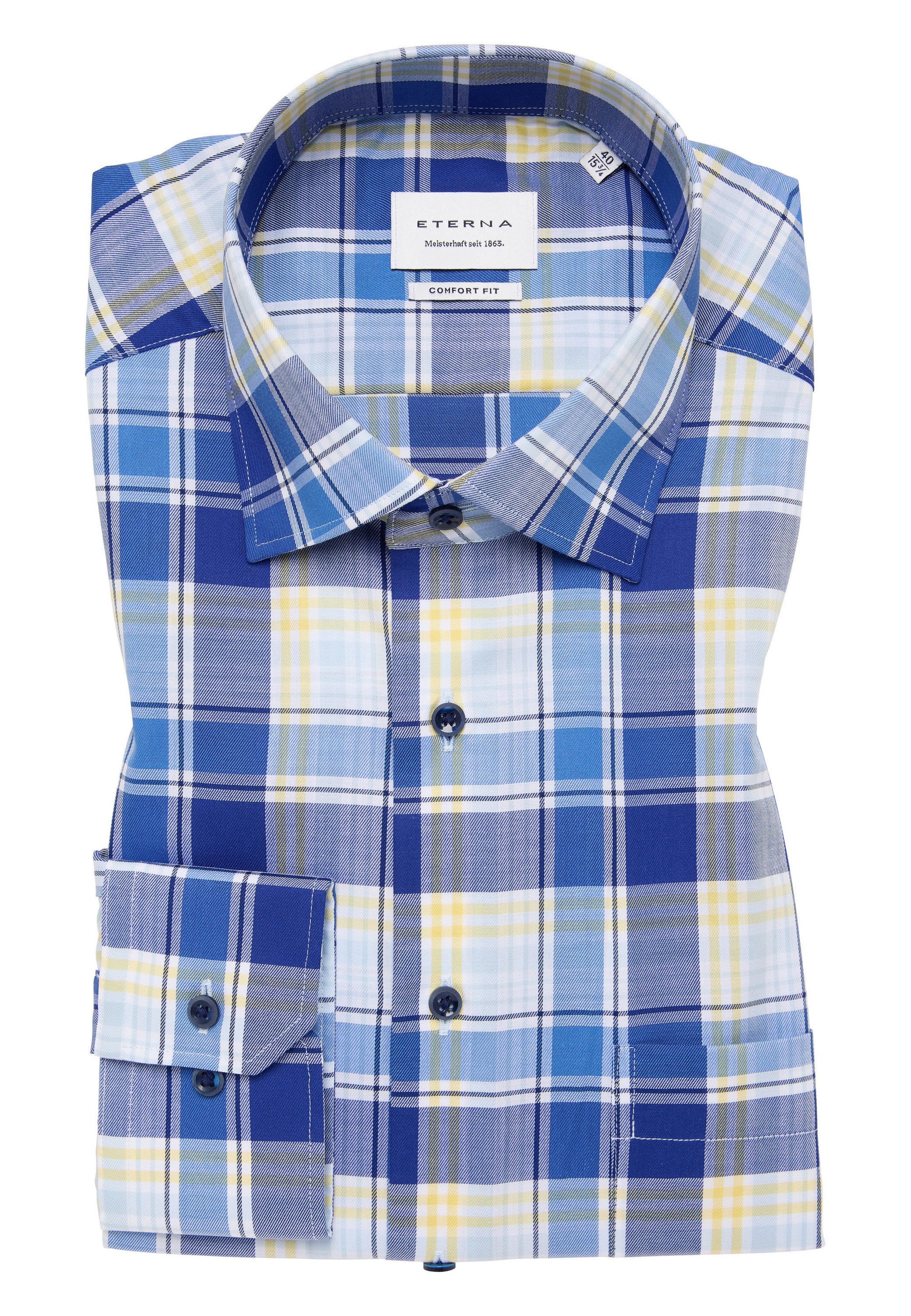 Eterna Overhemd met lange mouwen Comfort fit NON IRON (strijkvrij)