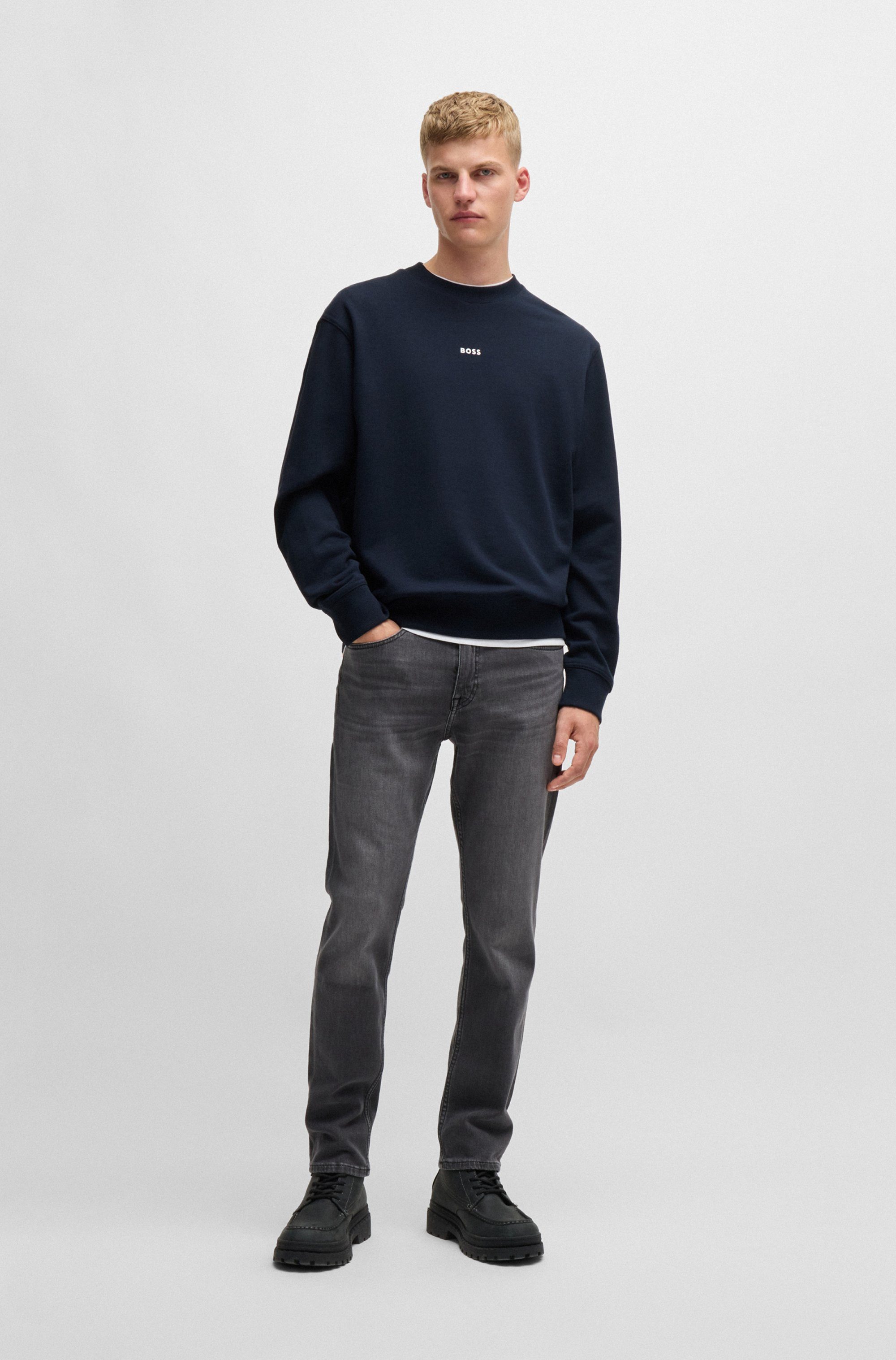 Boss Orange Sweatshirt WeSmallcrew met logo op borsthoogte