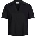 calvin klein curve blouse zonder sluiting inclusive linen open neck top zwart