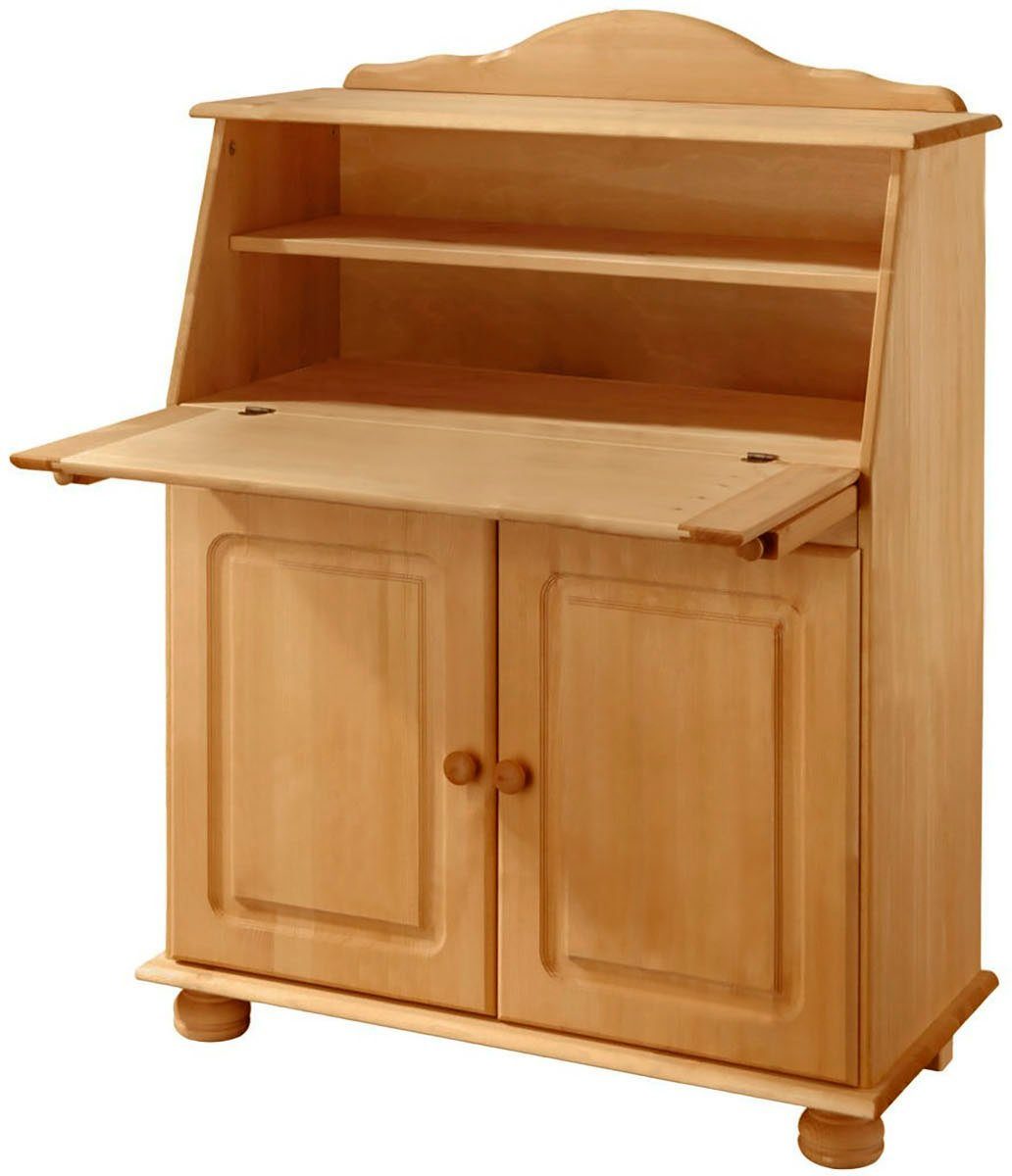 Home affaire Secretaire Mette, bureau in landhuisstijl, gemaakt van massief hout, breedte 82 cm