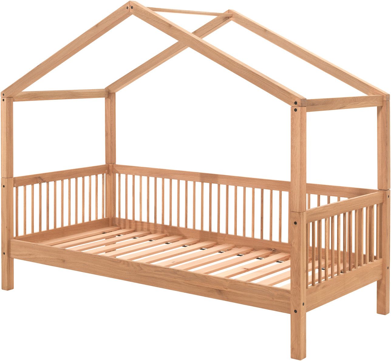 Home affaire Huisbed van massief geolied eikenhout, lf 90x200 cm, optioneel met bedlade