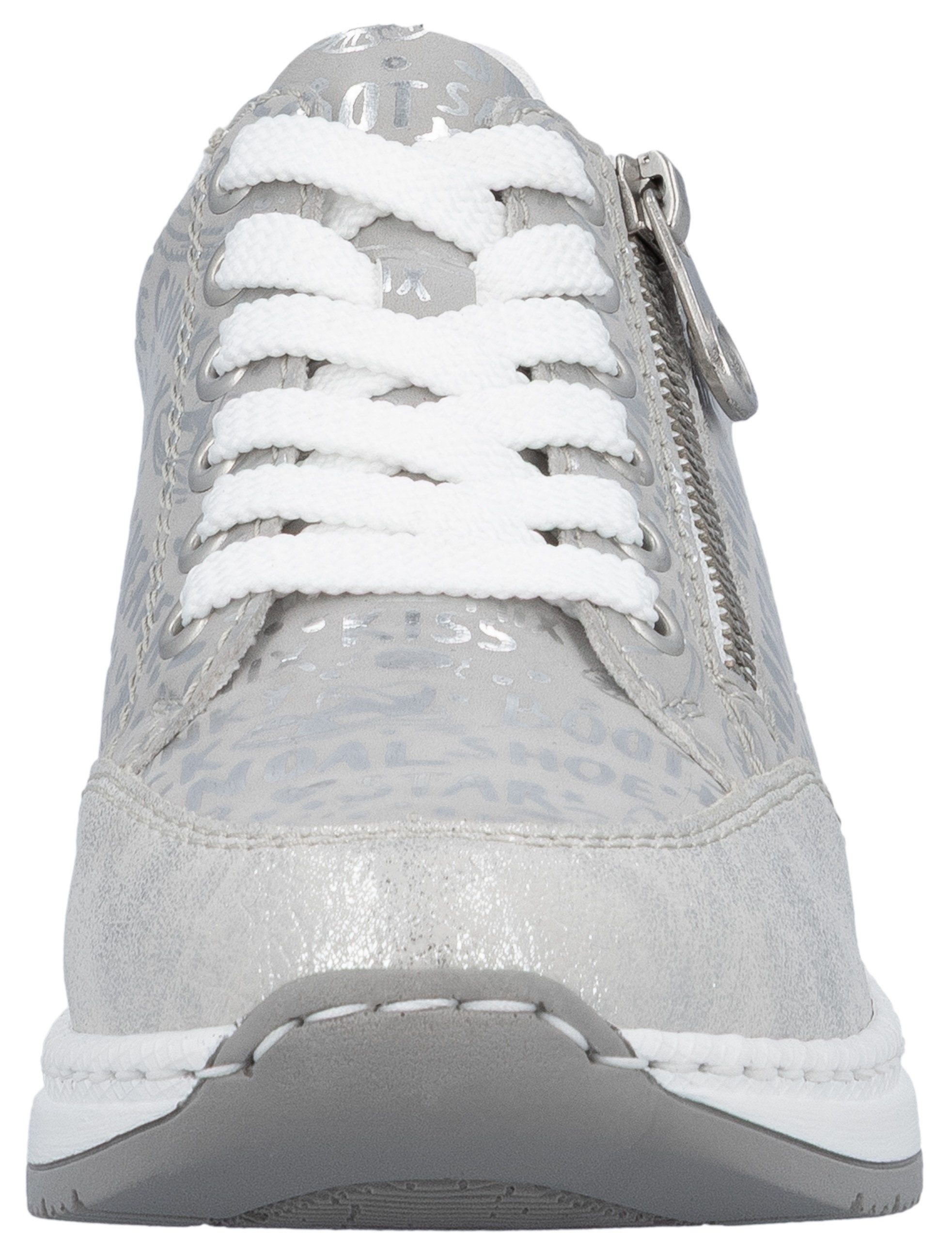 Rieker Sneakers bedrukt met letters, vrijetijdsschoen, lage schoen, veterschoen