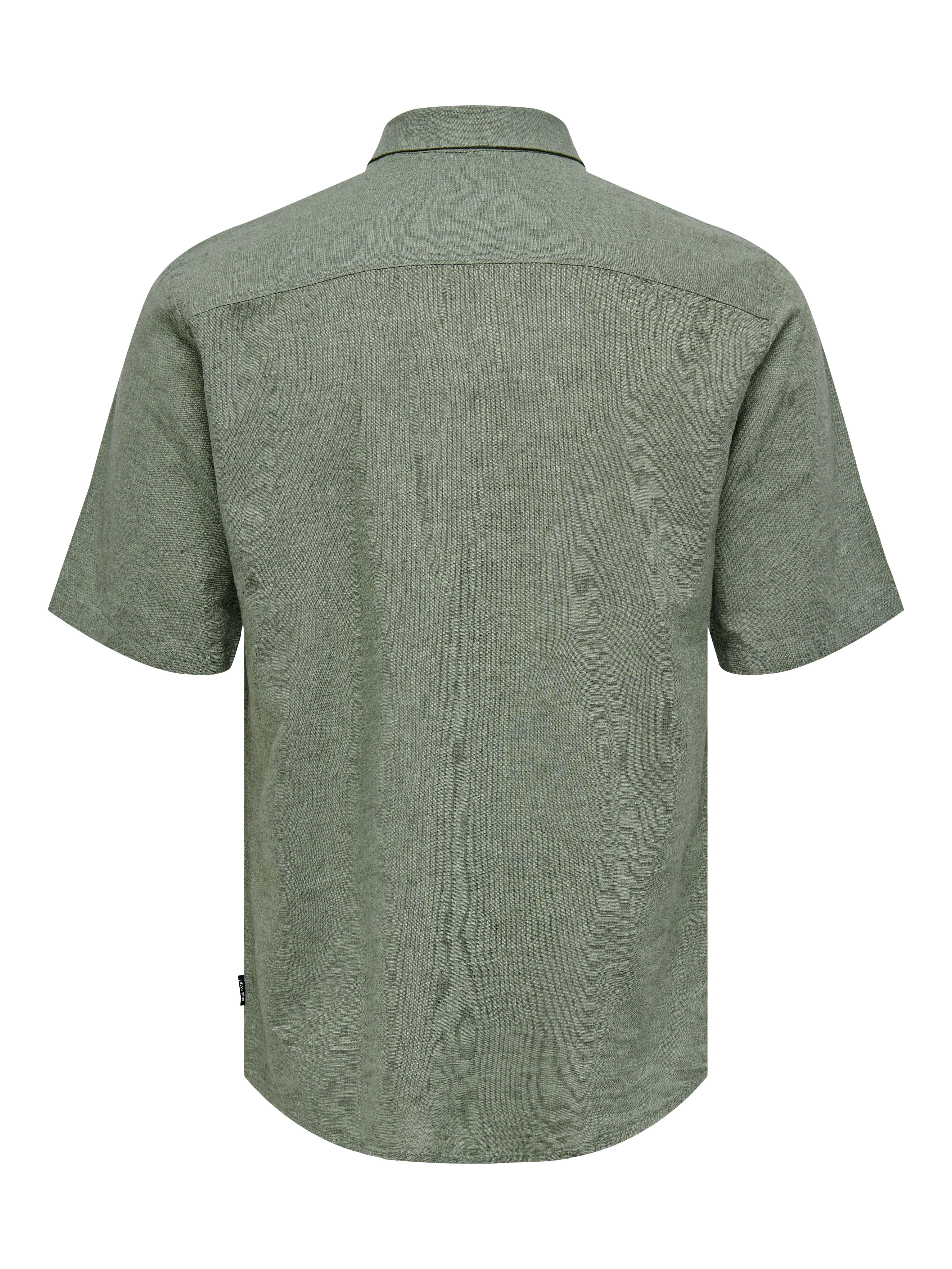 ONLY & SONS Overhemd met korte mouwen ONSCAIDEN SS SOLID LINEN SHIRT NOOS