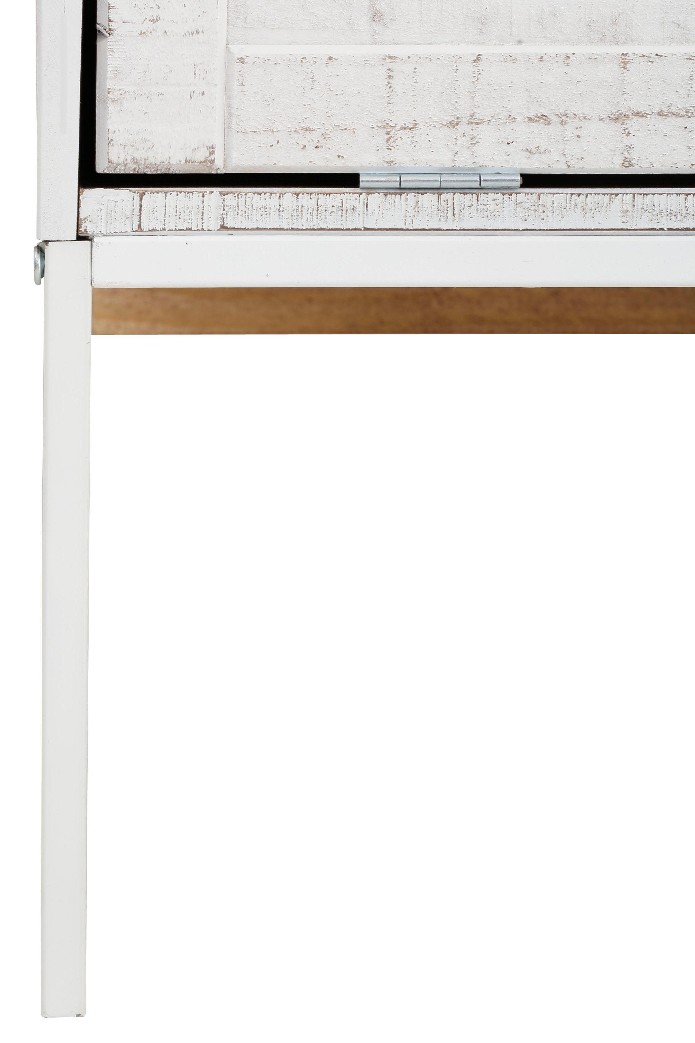 Home affaire Tv-meubel Freya Commode met 3 kleppen, metalen handgrepen, van massief hout, breedte 175 cm