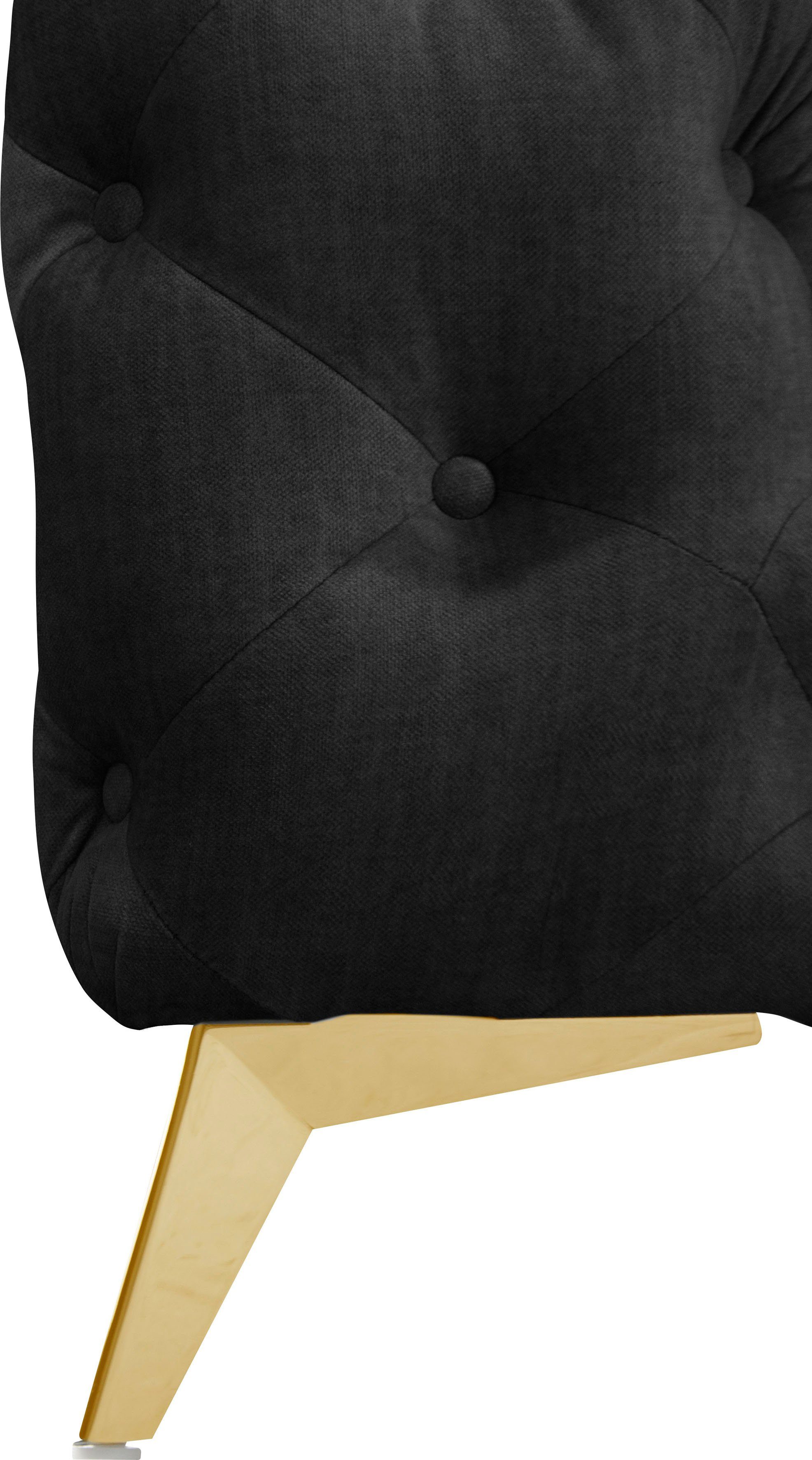 Leonique Chesterfield-bank Glynis L-vorm luxueuze capitonnage, moderne chesterfield look, kleur van de poten ter keuze