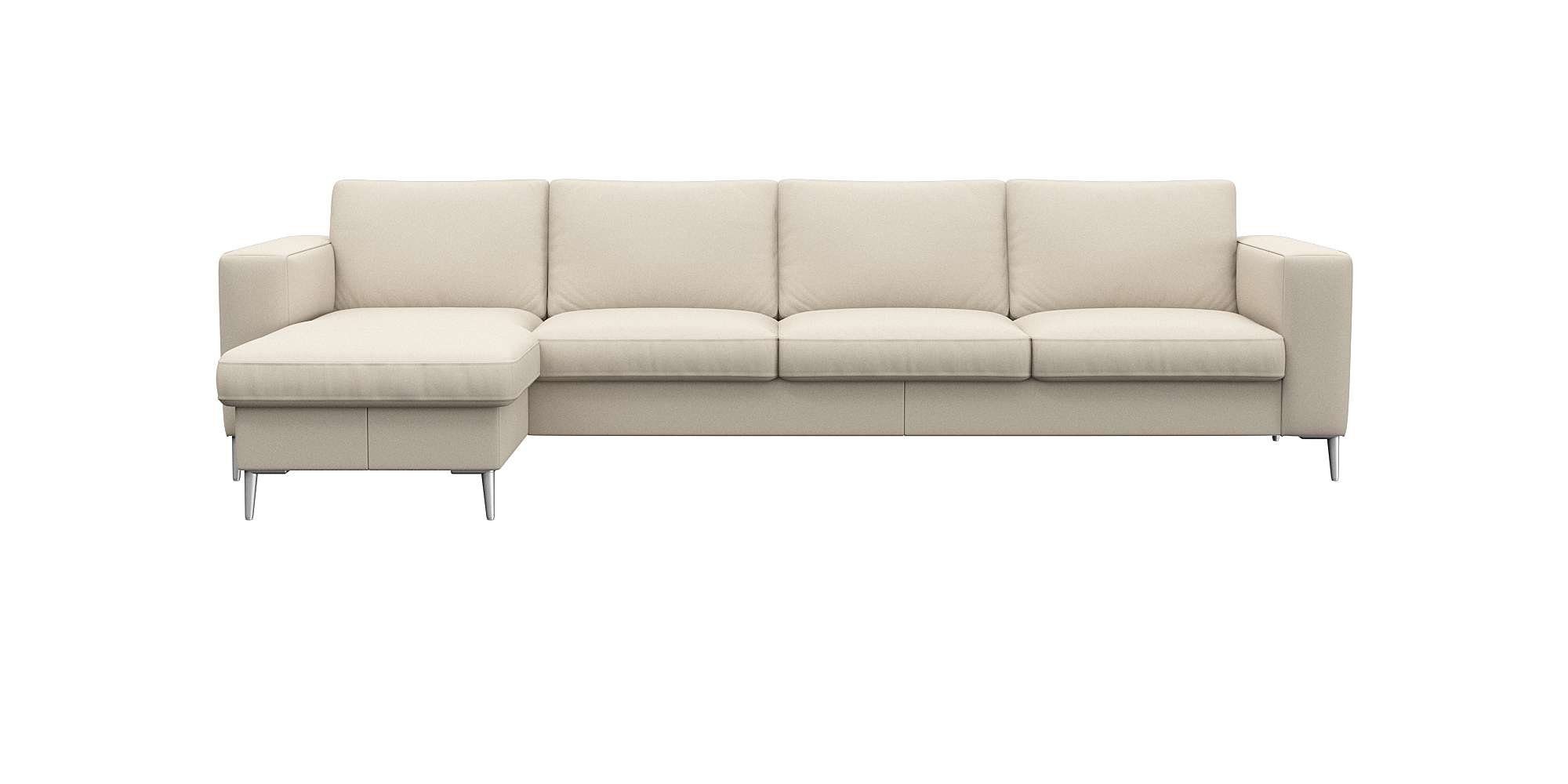 FLEXLUX Hoekbank Fiore, super zitcomfort door koudschuim in de zitting, L-vorm wit, hoekbanken