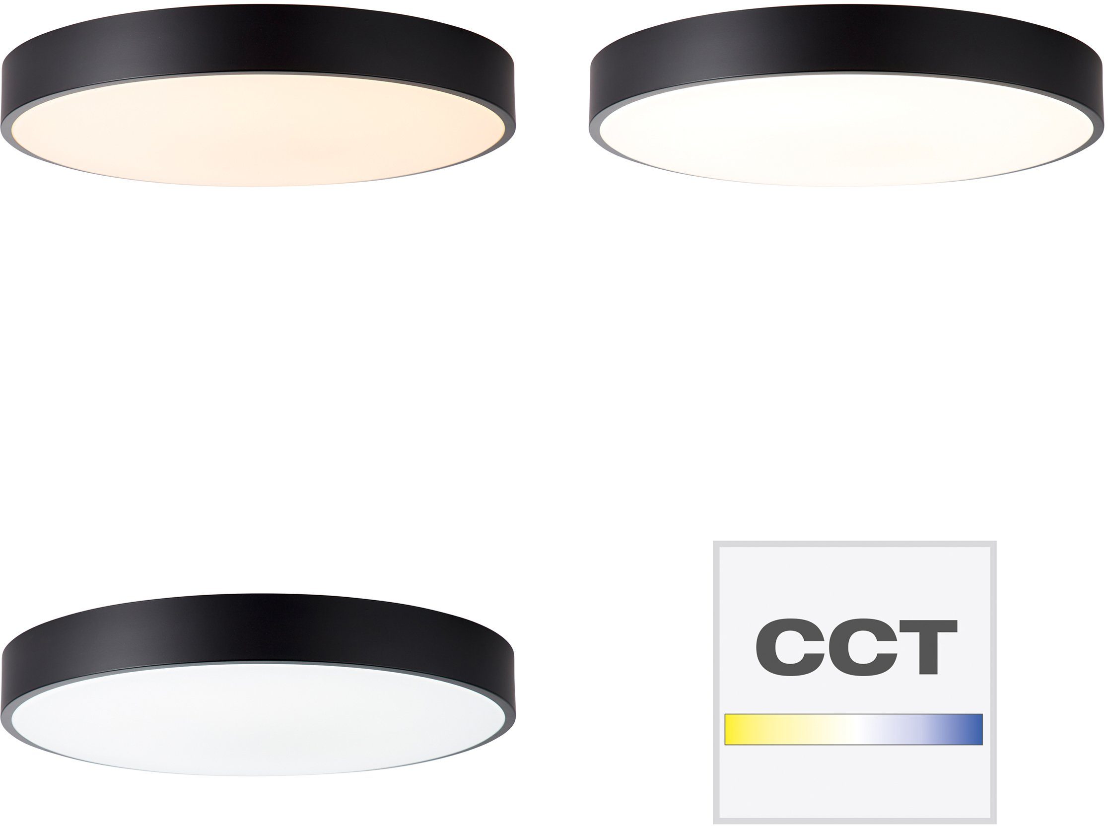 Brilliant Leuchten Plafondlamp SLIMLINE Led plafondlamp 49 cm wit/zwart (1 stuk)
