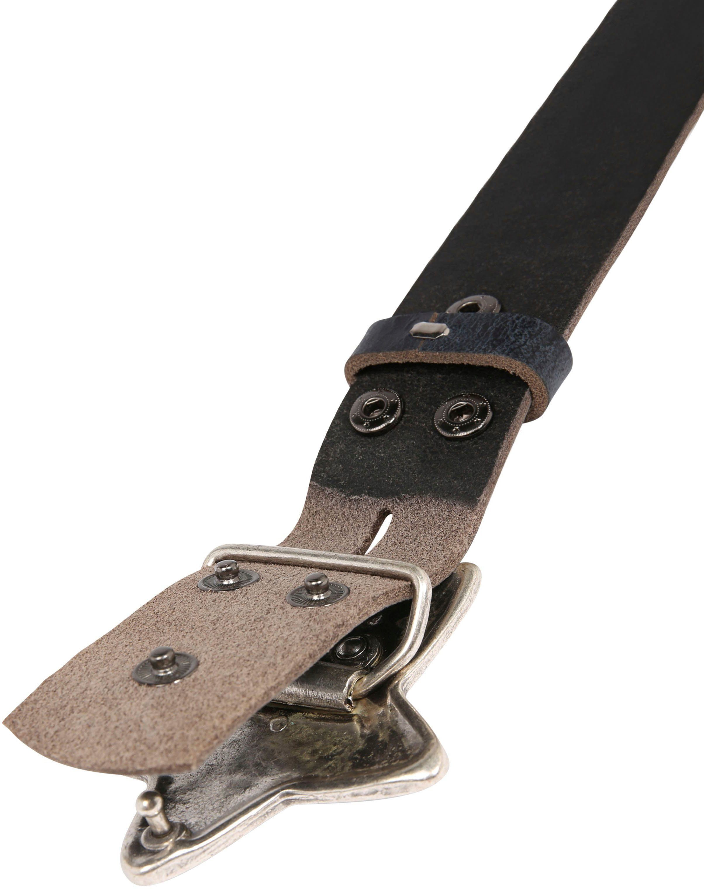RETTUNGSRING by showroom 019° Leren riem met gesmede ster-spanning