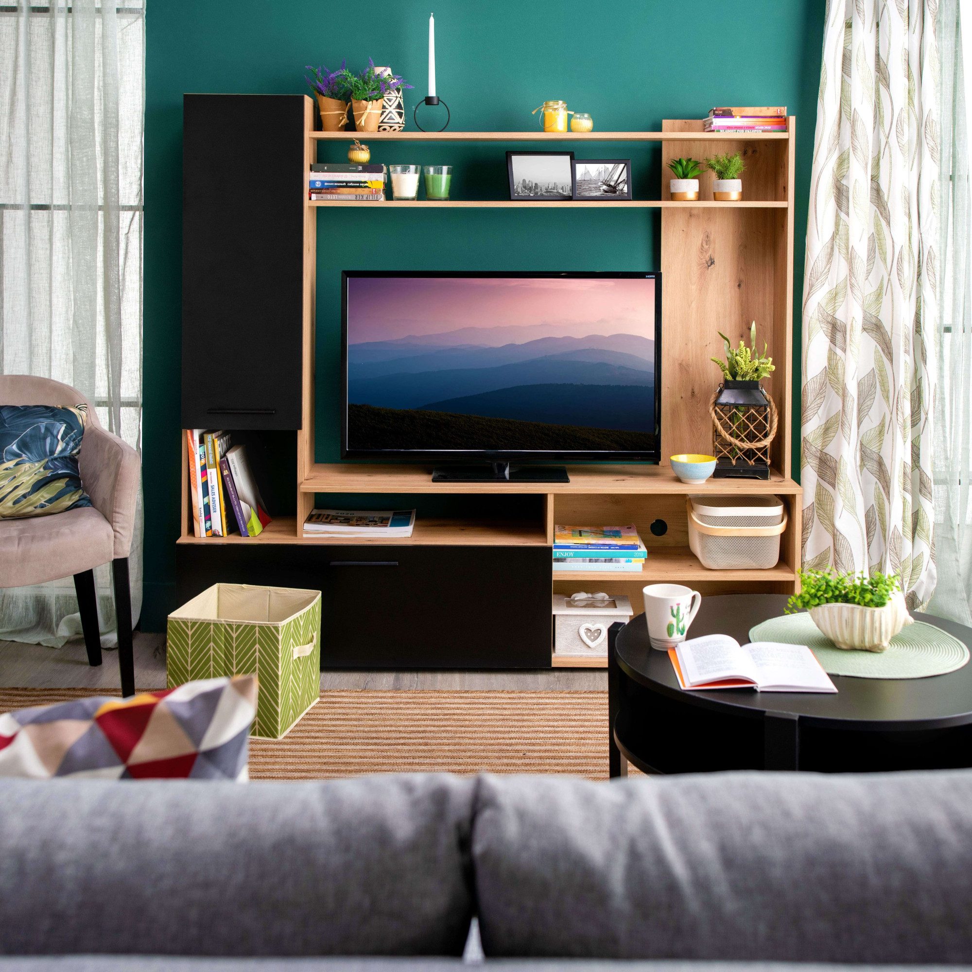 INOSIGN Wandmeubel Braga woonwand, mediawand, aanbouwwand, voor TV tot 60', breedte 169 cm (complete set, 3-delig)