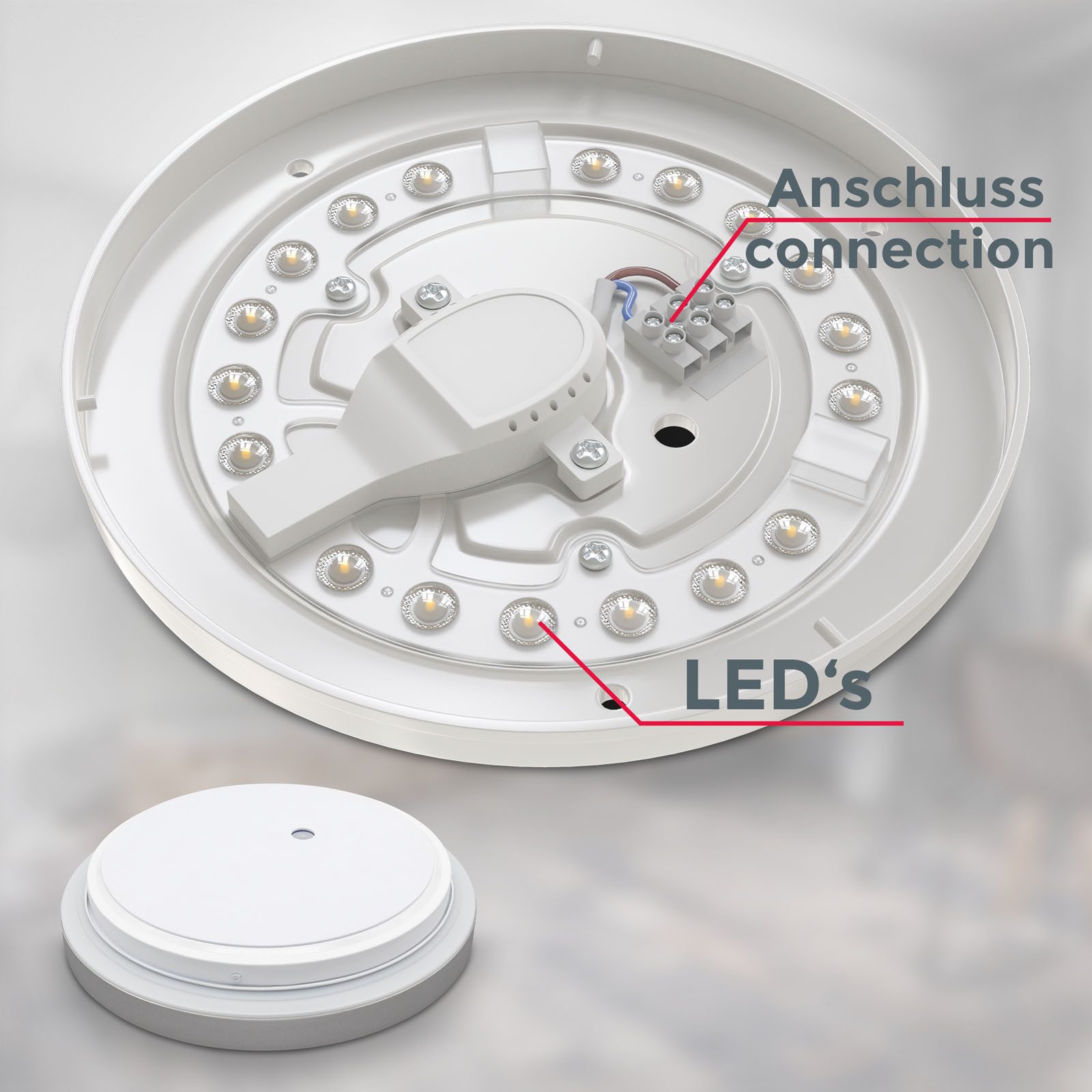 B.K.Licht Led-plafondlamp LED bad plafondlamp, zilverkleurig (1 stuk)