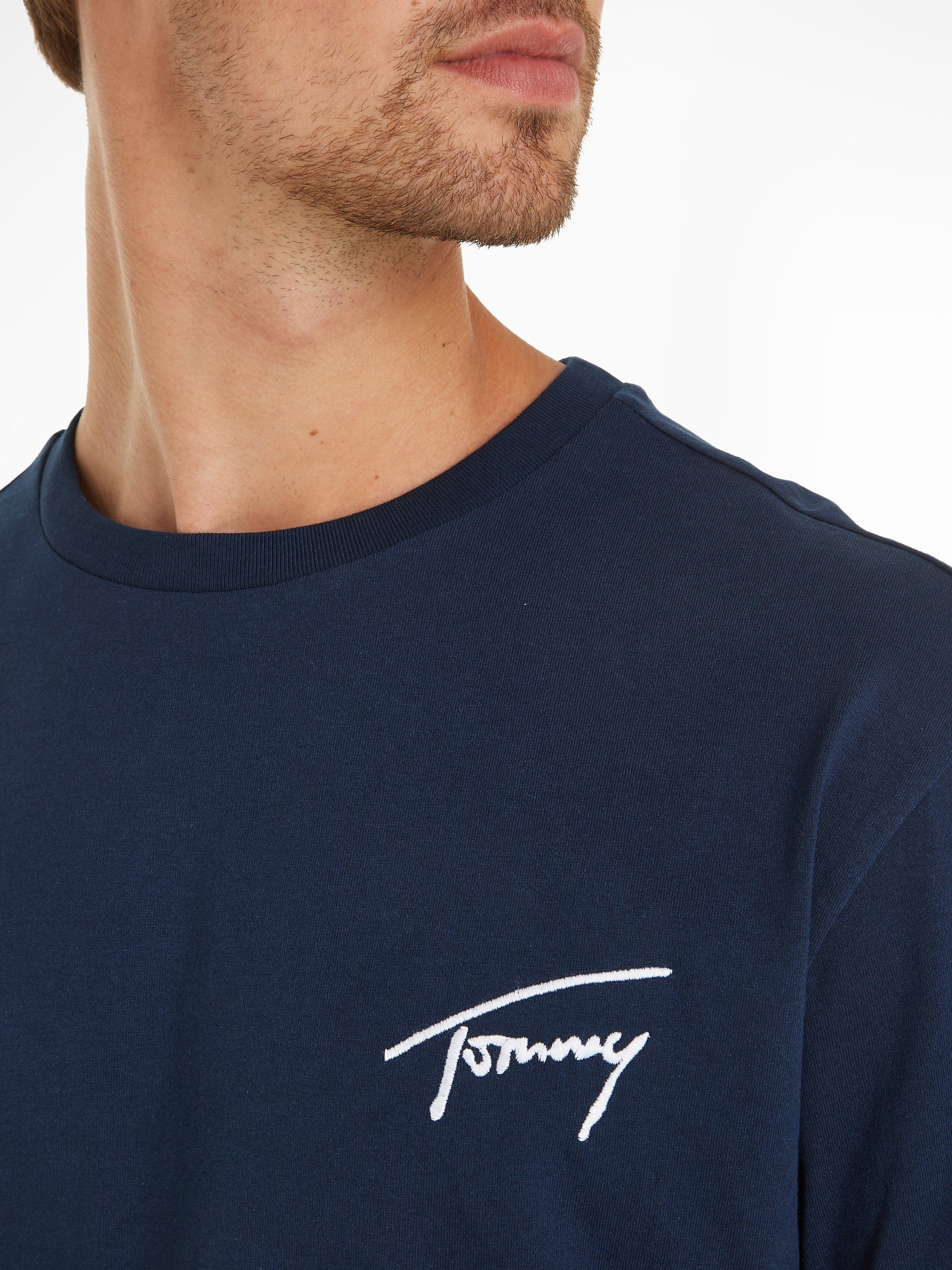 TOMMY JEANS T-shirt TJM REG SIGNATURE TEE EXT met geborduurd handtekening-logo