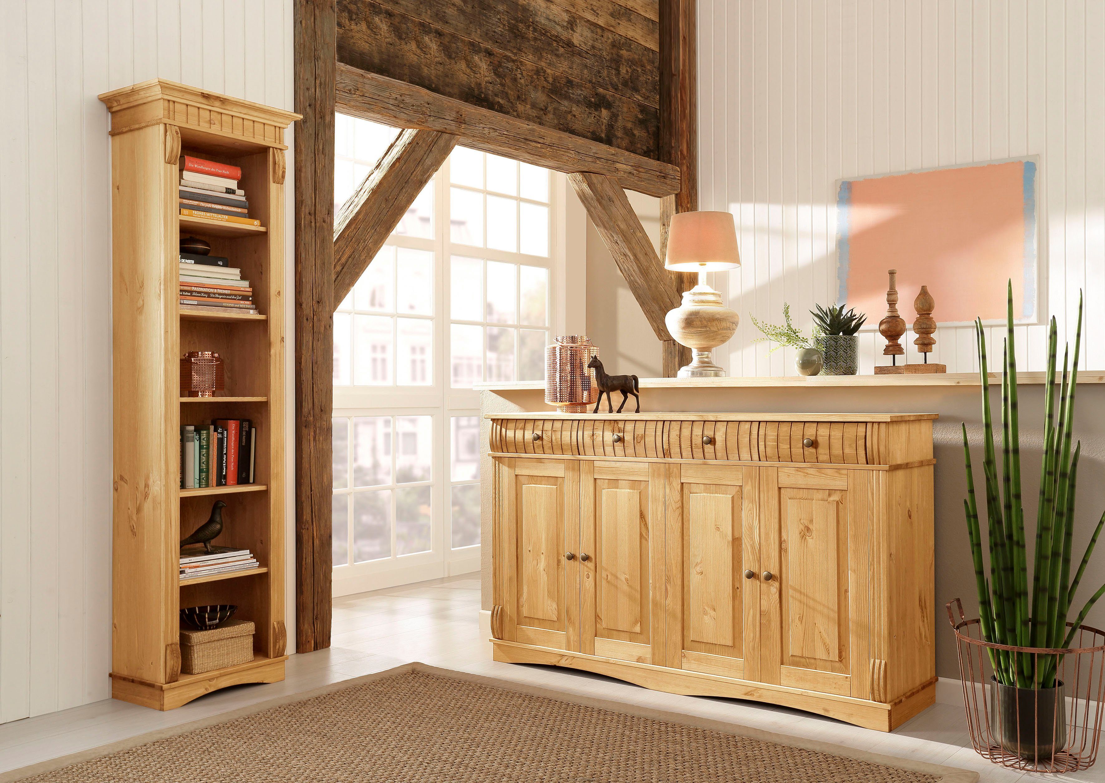 Home affaire Staand rek Teresa Hoogte 193 cm, van massief grenen, FSC®