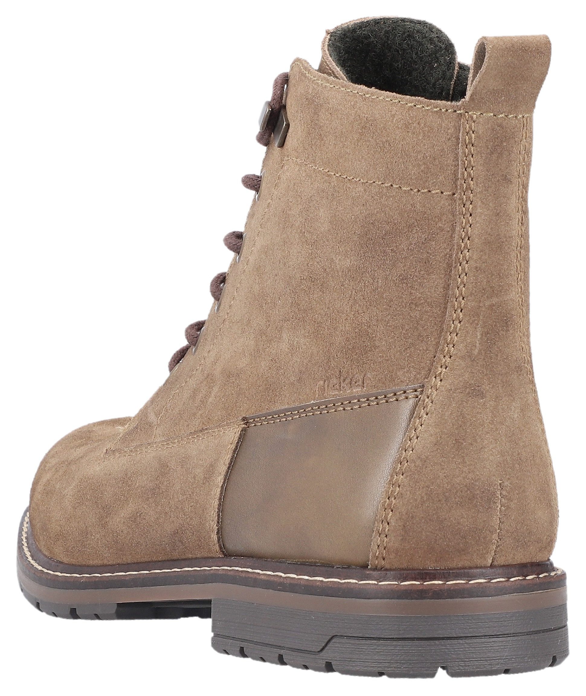 Rieker Veterlaarsjes hakken, veterschoenen, zakelijke schoen met decoratieve naden