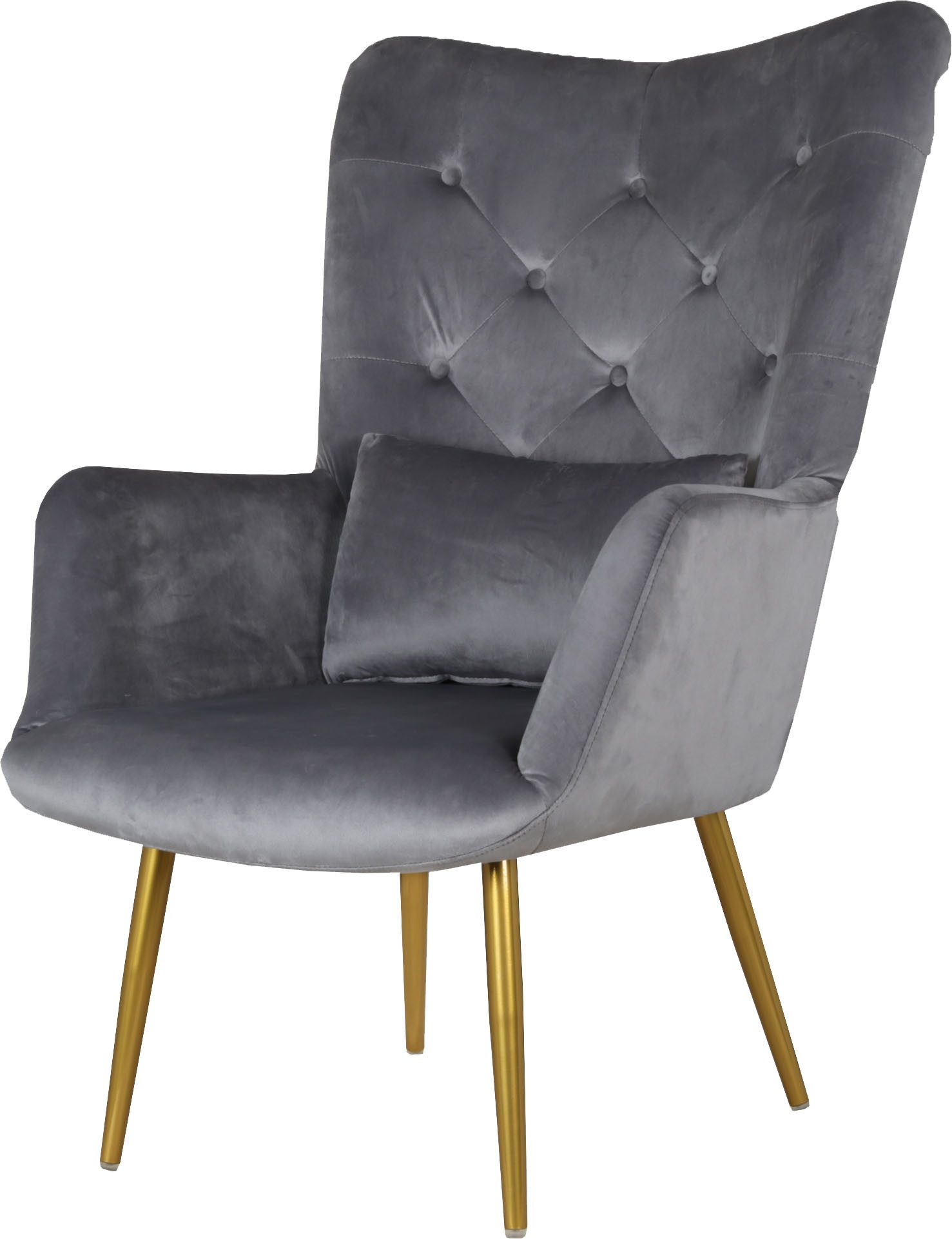 Home affaire Oorfauteuil LITZ in droomachtig fluweel, relaxstoel met poef,