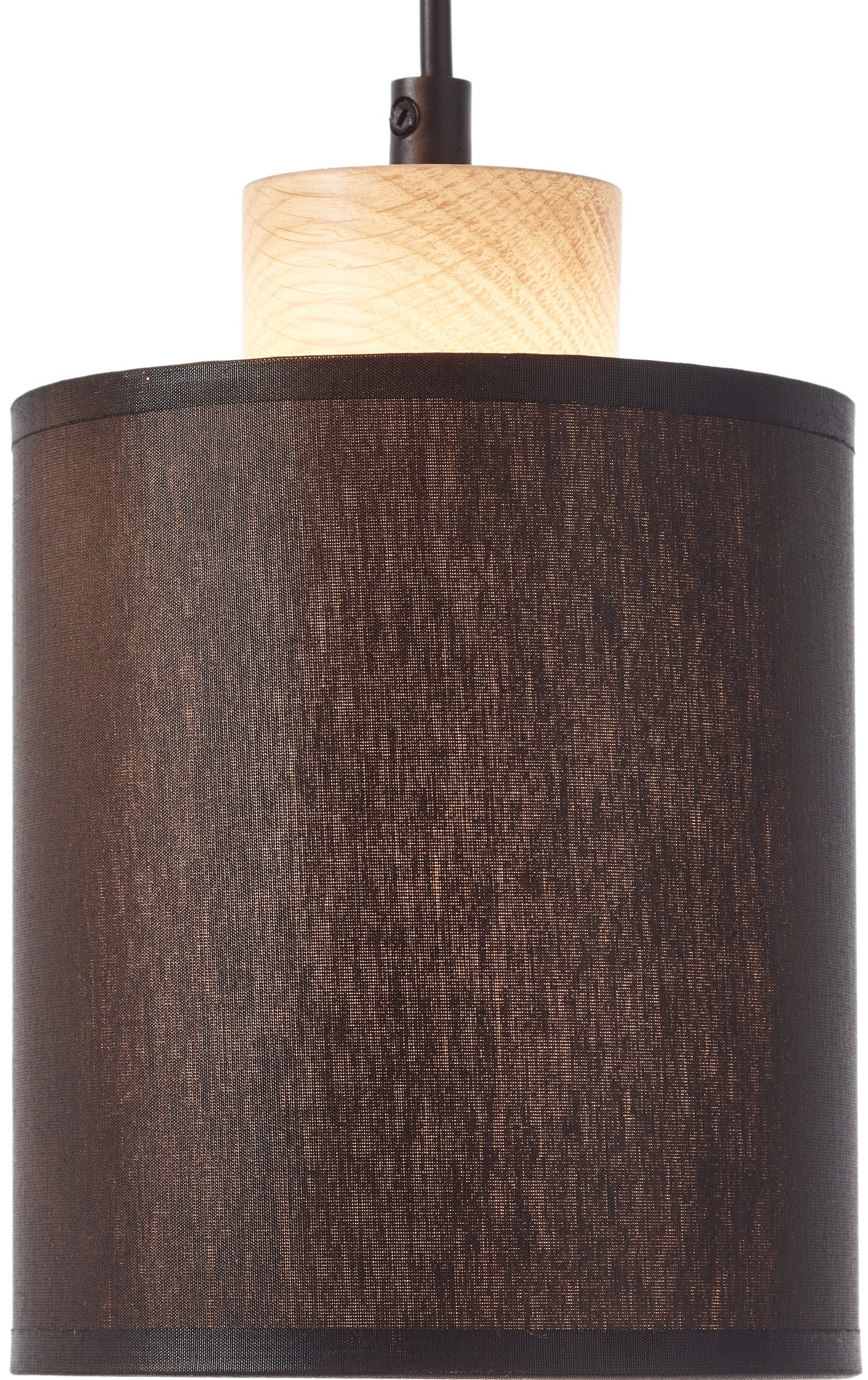 Brilliant Leuchten Hanglamp Vonnie Stoffen kappen, 111 cm hoogte, 80 cm breedte, 4 x E27, in te korten, zwart/hout (1 stuk)