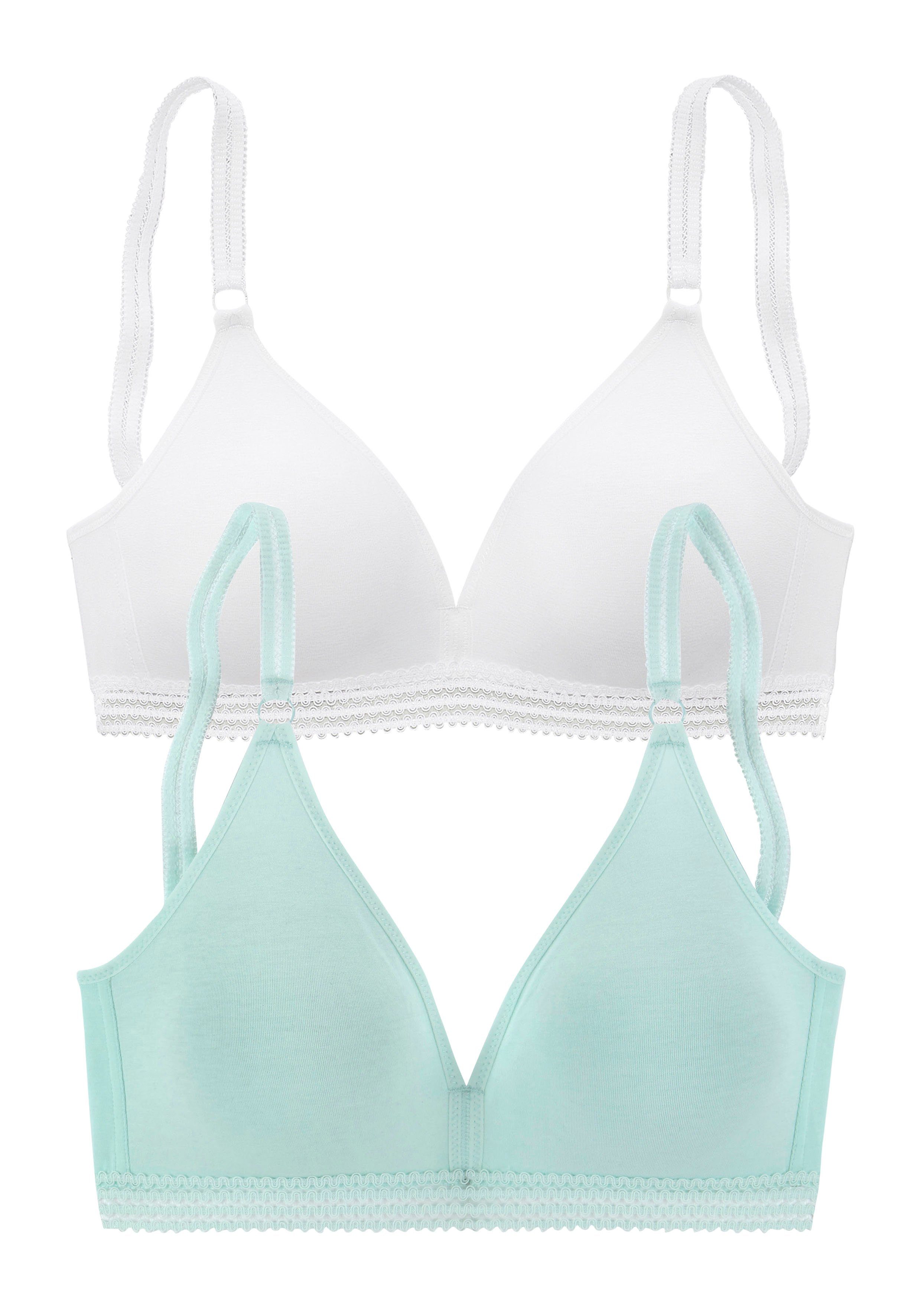 Petite fleur Soft-bh zonder beugels, in een mooie driehoeksvorm (2-delig, Set van 2)
