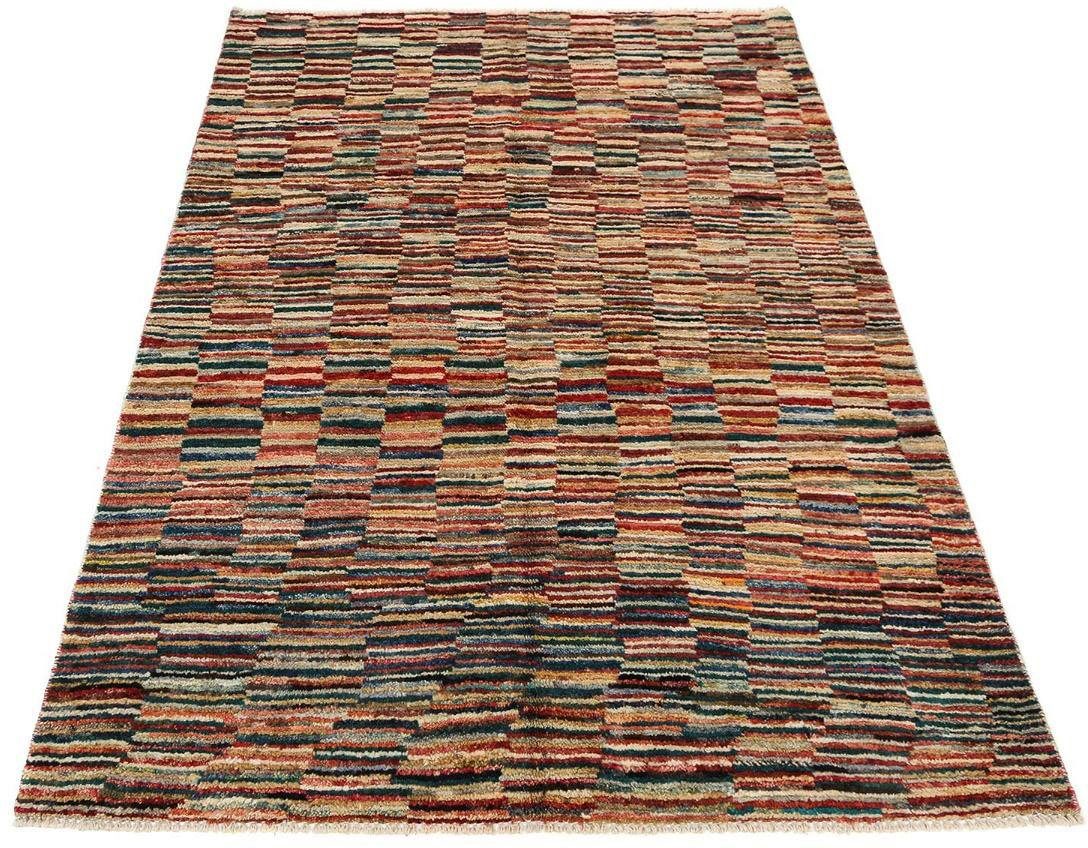 morgenland Wollen kleed Strepen Multicolore 183 x 129 cm Handgeknoopt