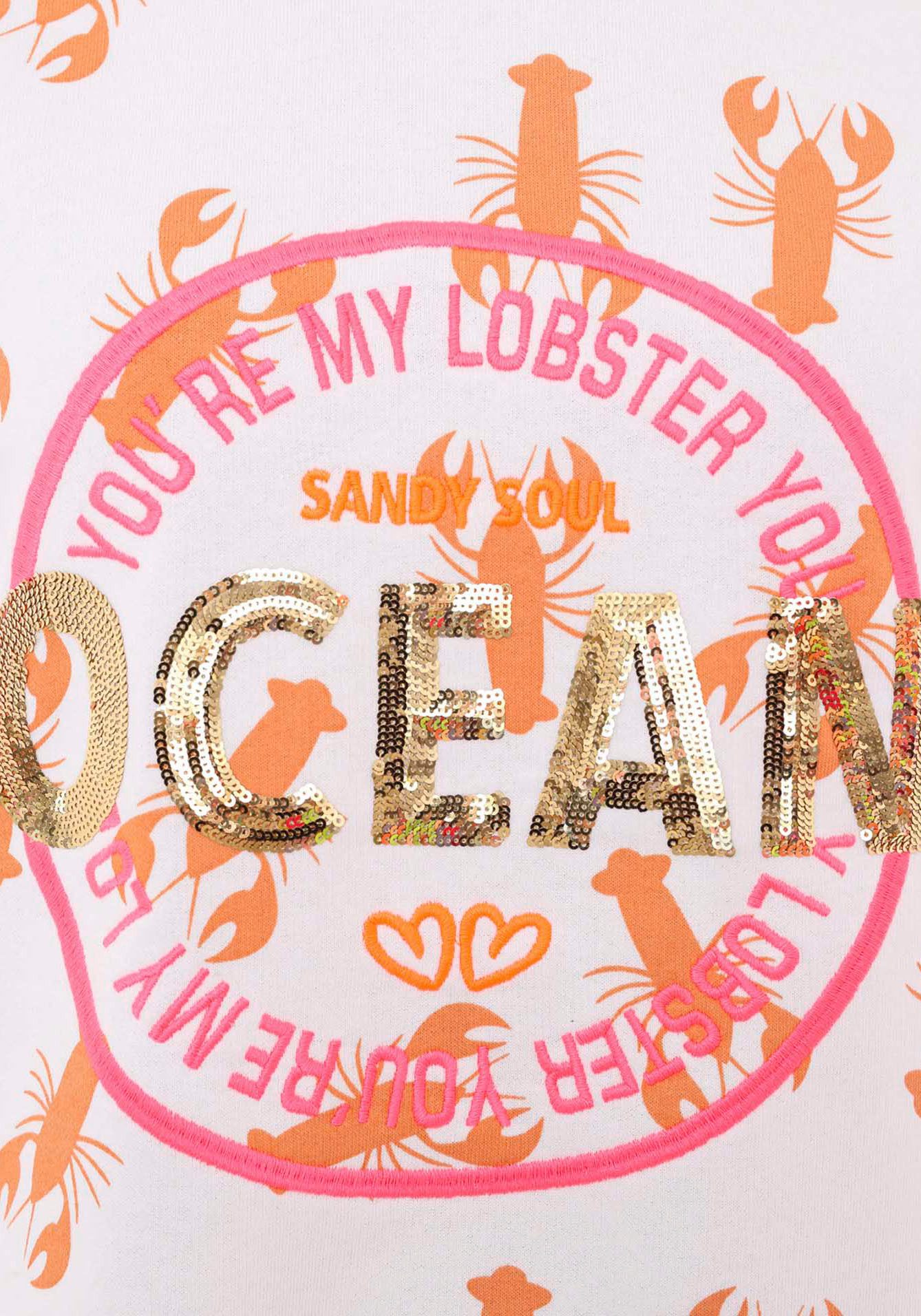 Zwillingsherz Shirt met lange mouwen Shirt "Ocean Sandy Soul" met zebrapatroon en frontmotief, met 3/4 mouw