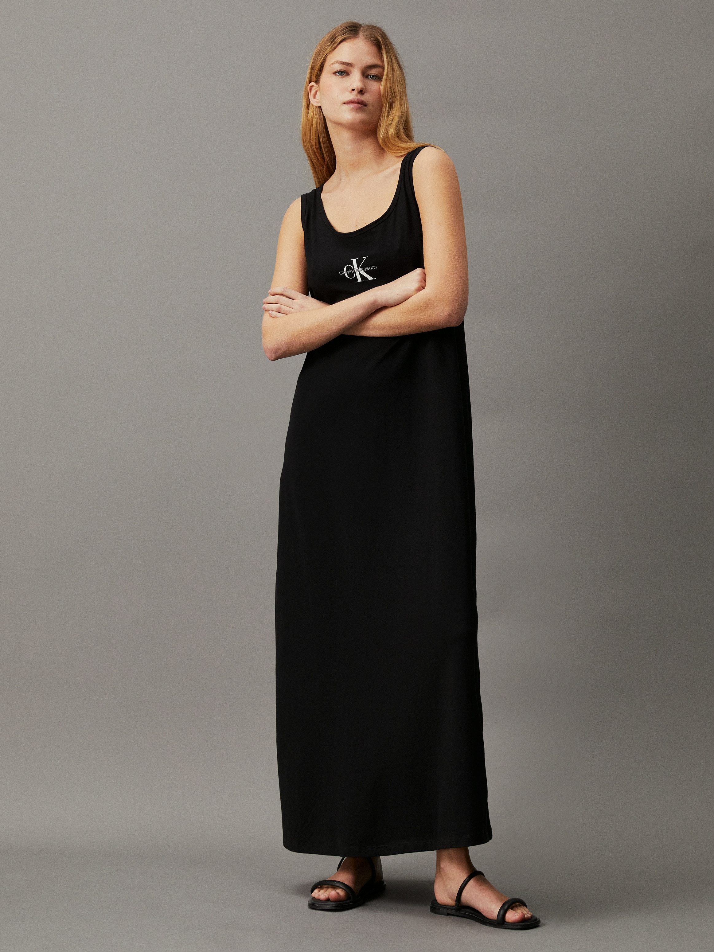 Calvin Klein Shirtjurk MONOLOGO LOOSE LONG TANK DRESS
