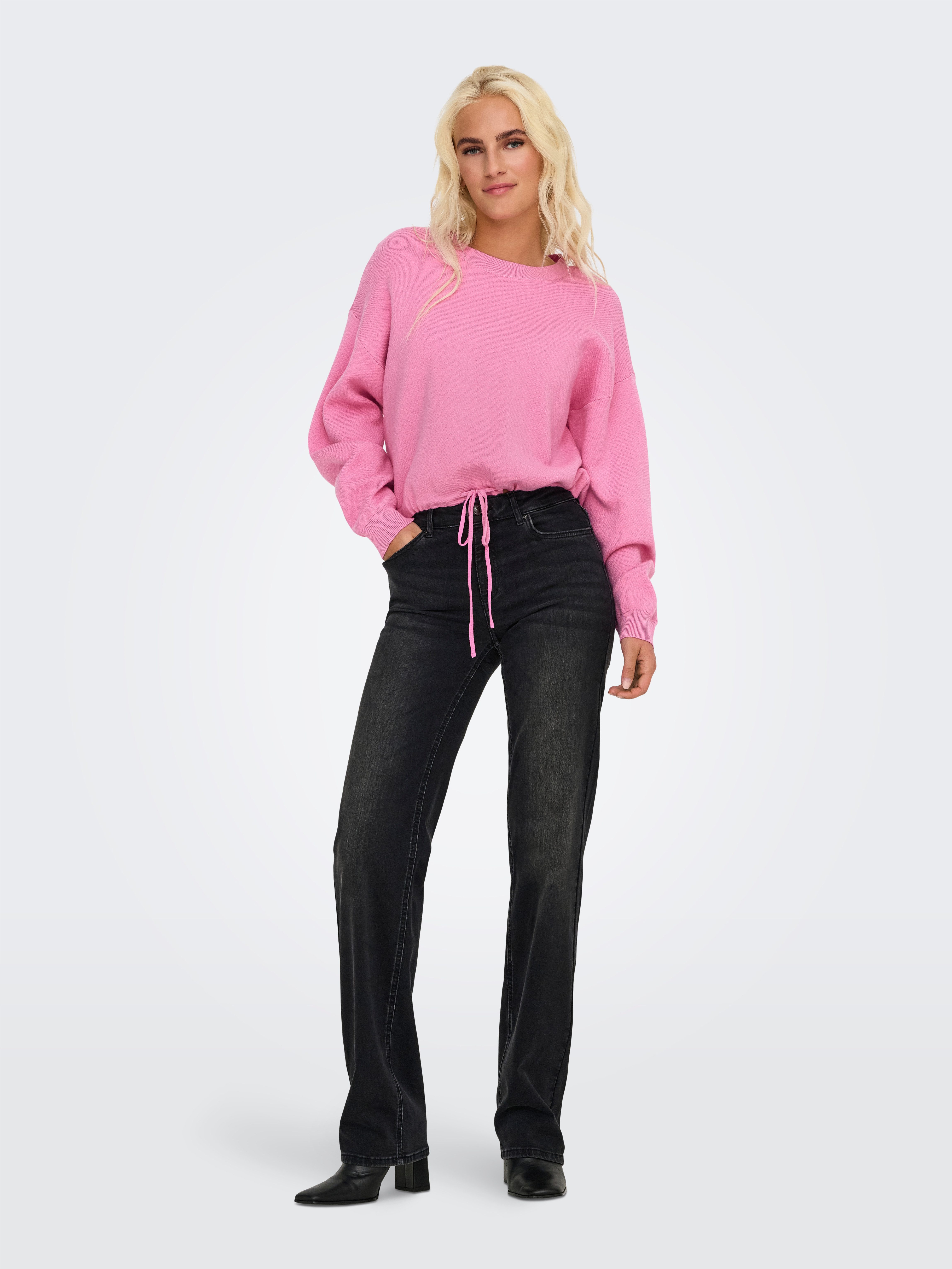 Only Gebreide trui ONLSUMMER LIFE LS O-NECK STRING CC KNT