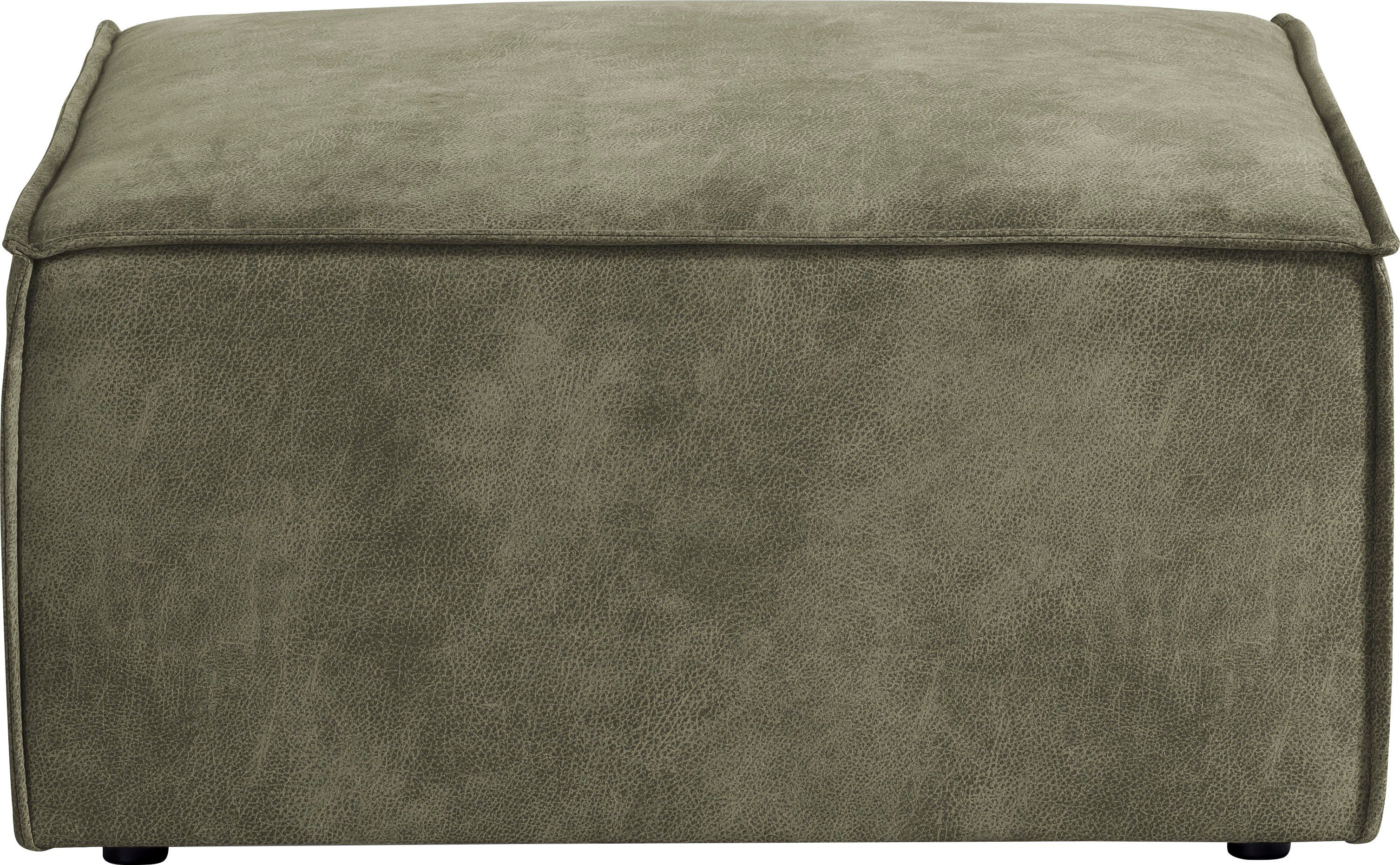 Home affaire Hocker Sherwood Vierkante poef/voetenbank, ideale als aanvulling op de "SHERWOOD" love seat