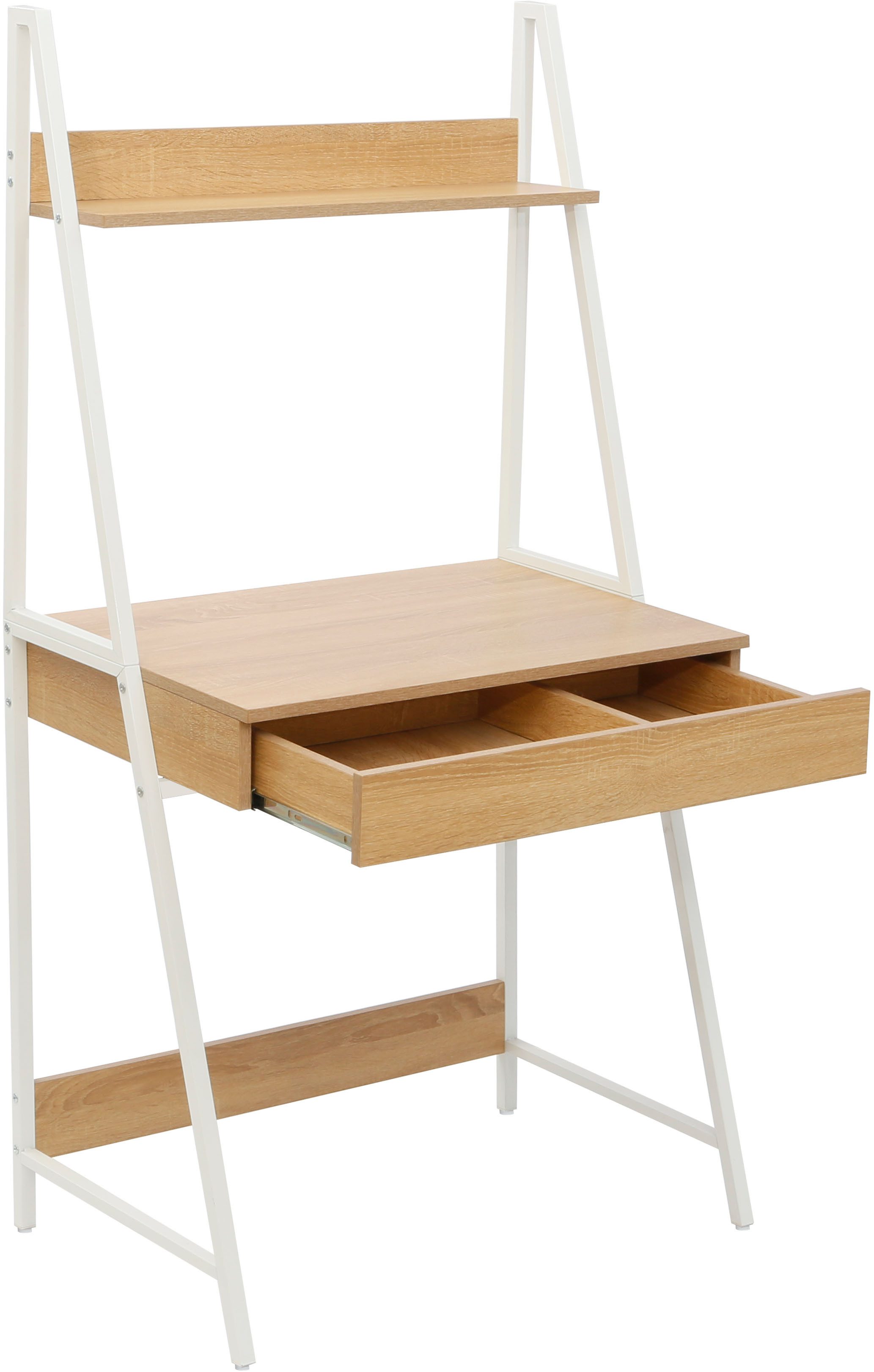 INOSIGN Bureau met kast Lonas Laptoptafel, thuiswerk, lade met dubbele vakken, metalen frame