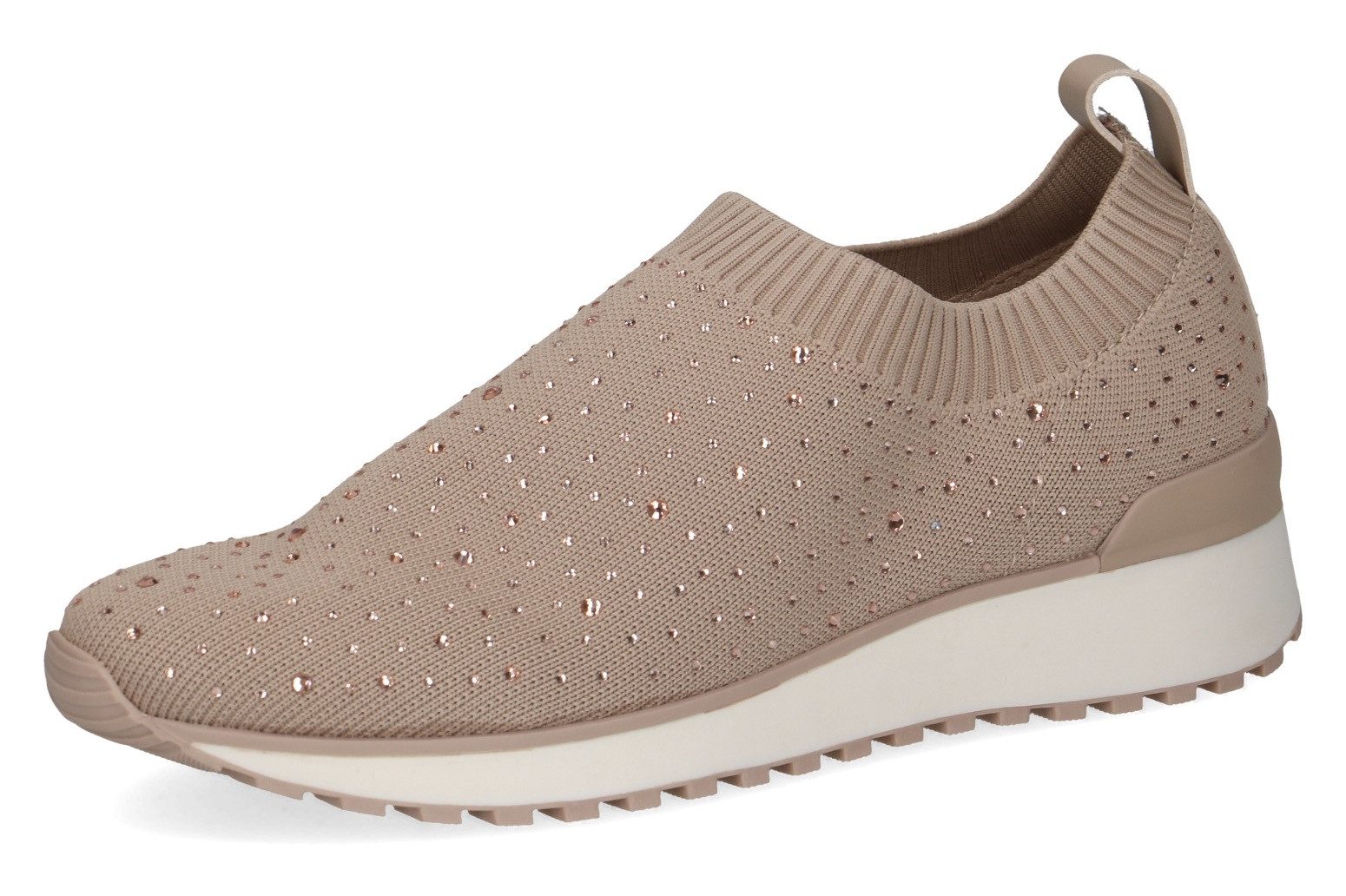 Caprice Slip-on sneakers slipper, vrijetijdsschoen, lage schoen met fonkelende strass-steentjes