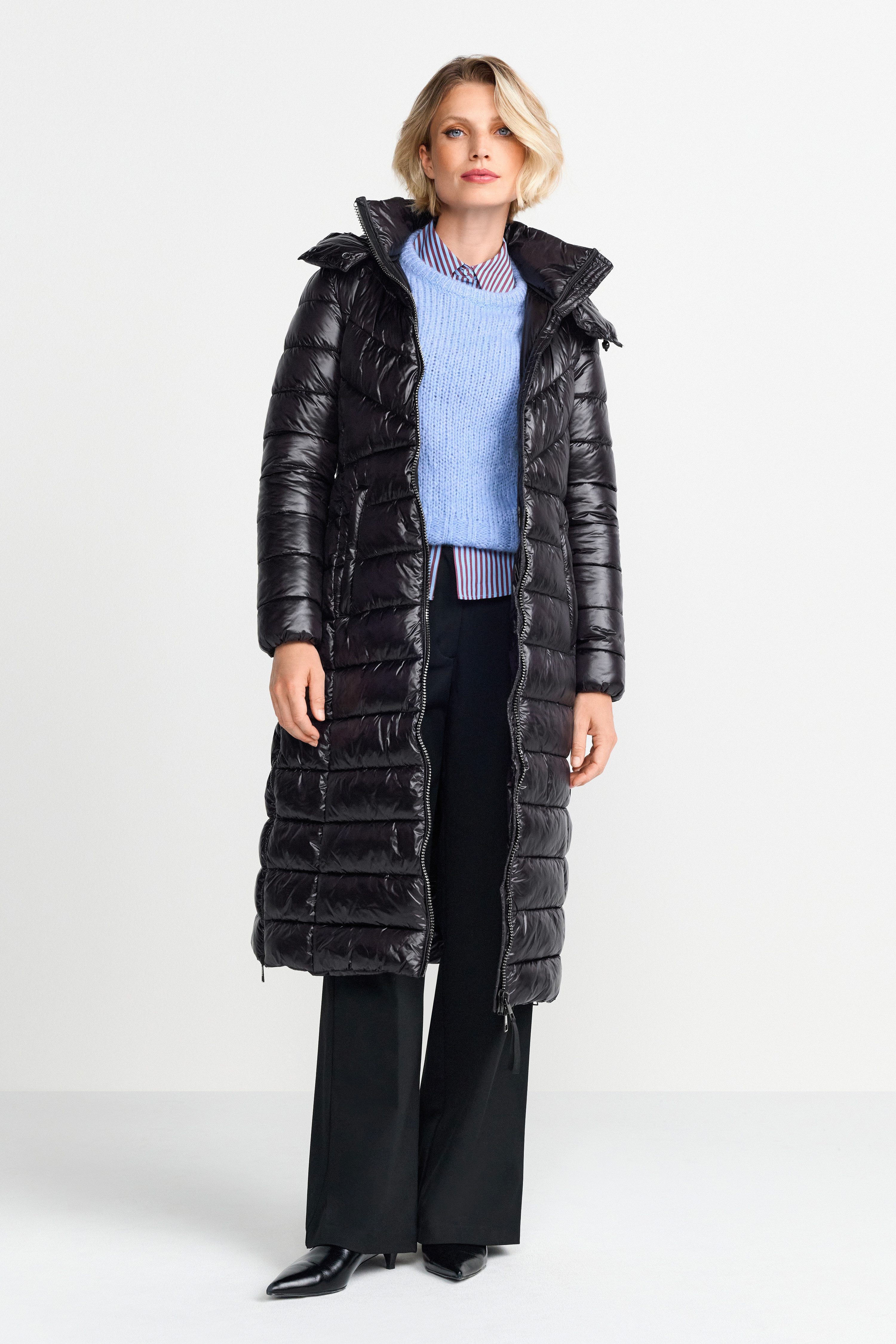 Rich & Royal Lange Pufferjas voor Extra Warmte Black Dames