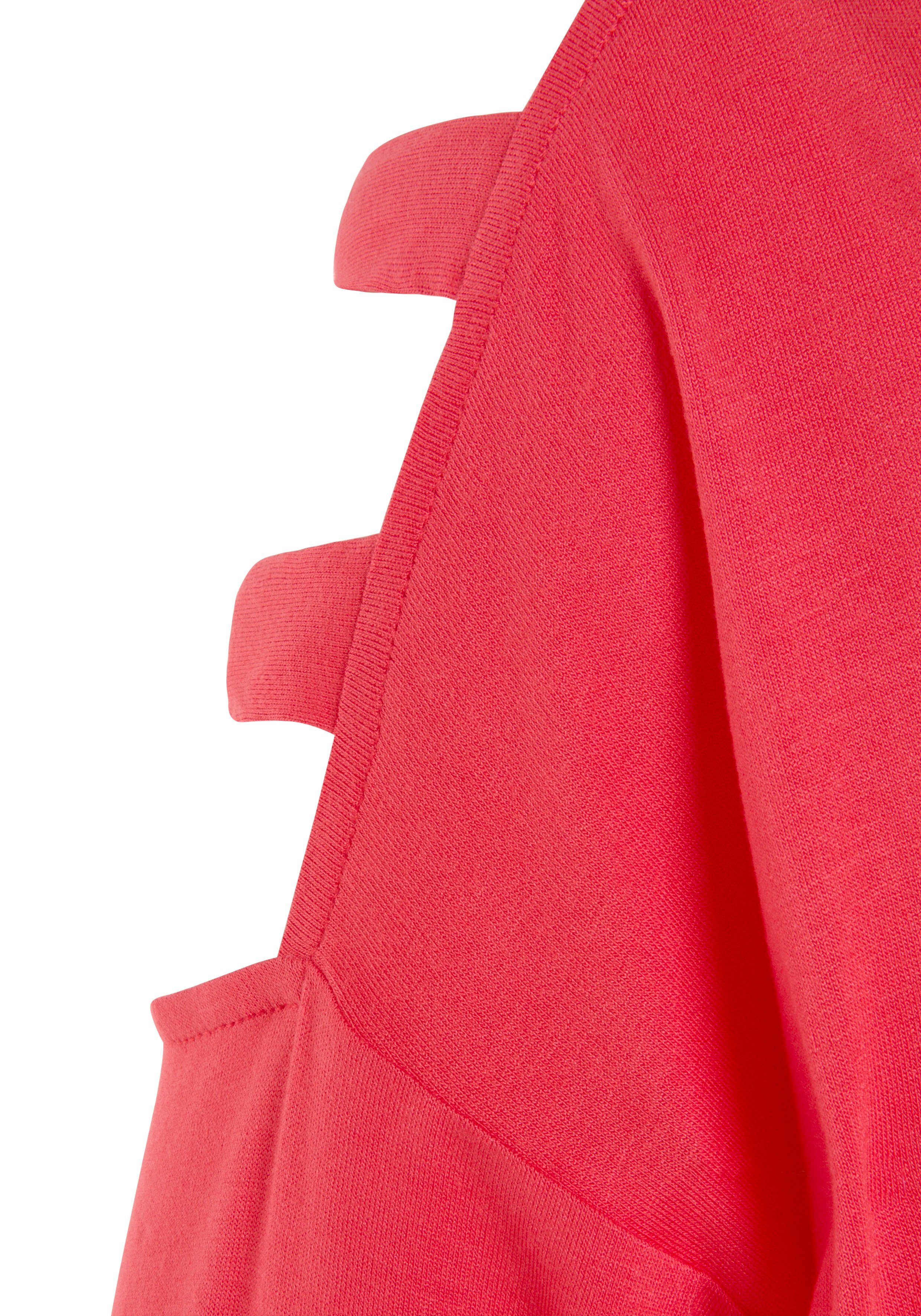 Lascana Shirt met 3/4-mouwen met cut-outs, geplooide lange mouwen, off-the-shoulder